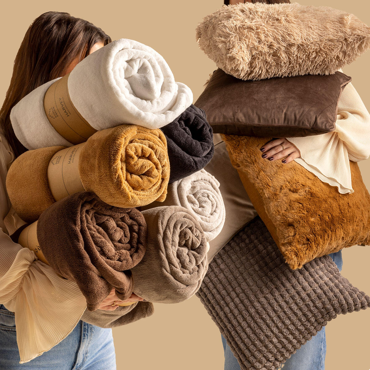 Dutch Decor kussenhoes FLUFFY - 45x45 cm Pumice Stone