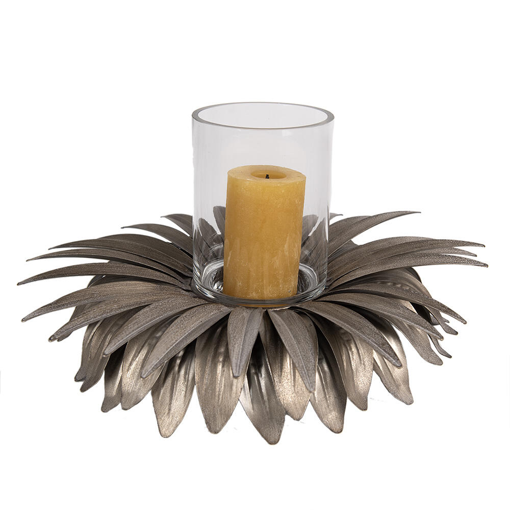 Clayre & Eef Waxinelichthouder Bloem Ø 41x20 cm Goudkleurig IJzer
