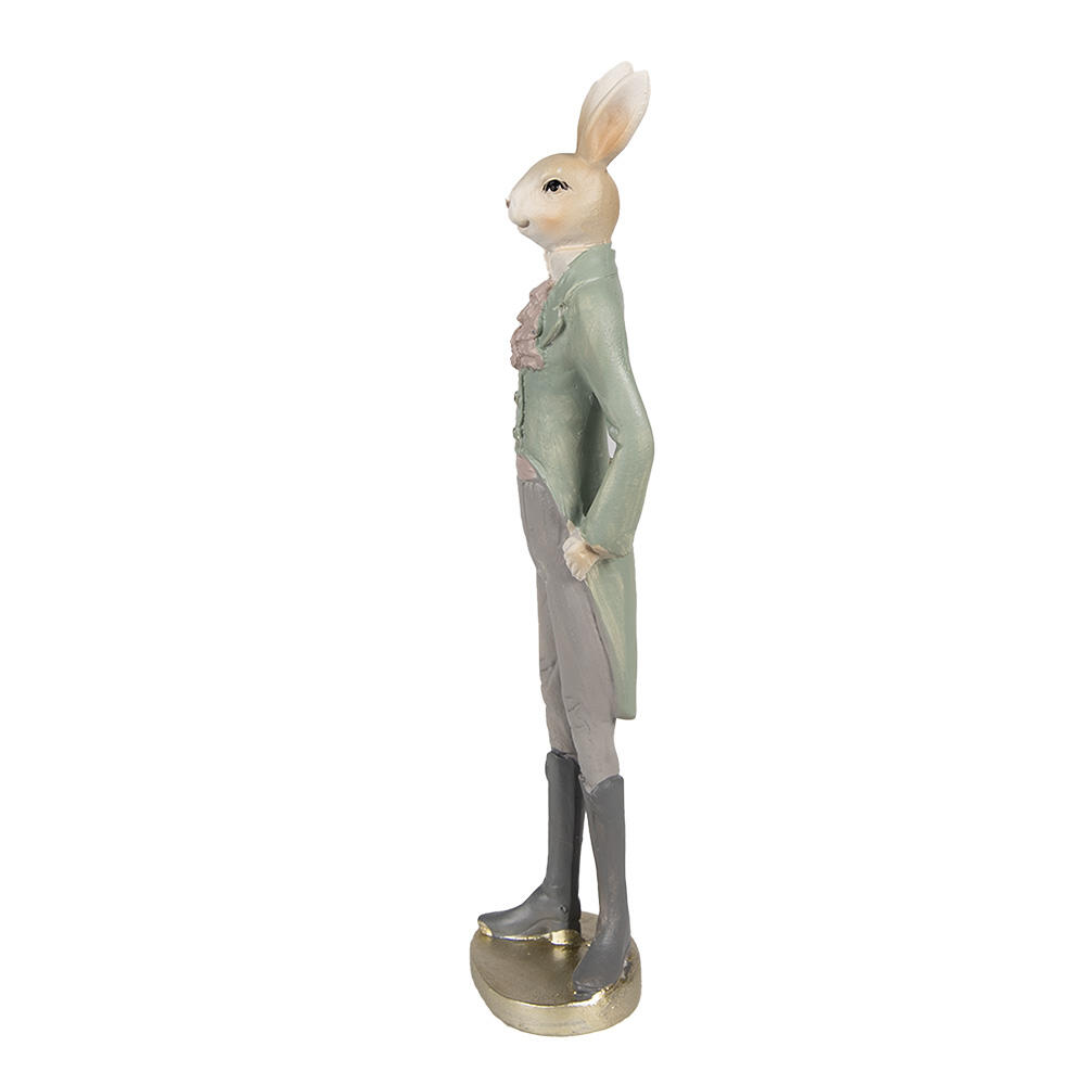 Clayre & Eef Beeld Konijn 40 cm Beige Groen Polyresin