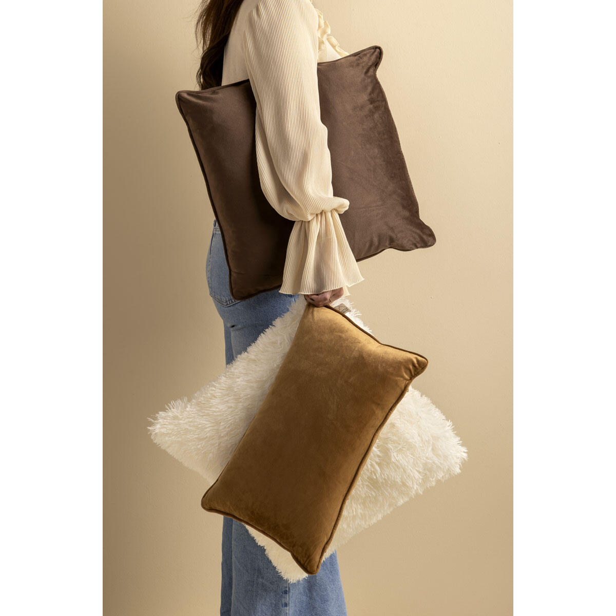 Dutch Decor sierkussen FLUFFY - 45x45 cm Snow White