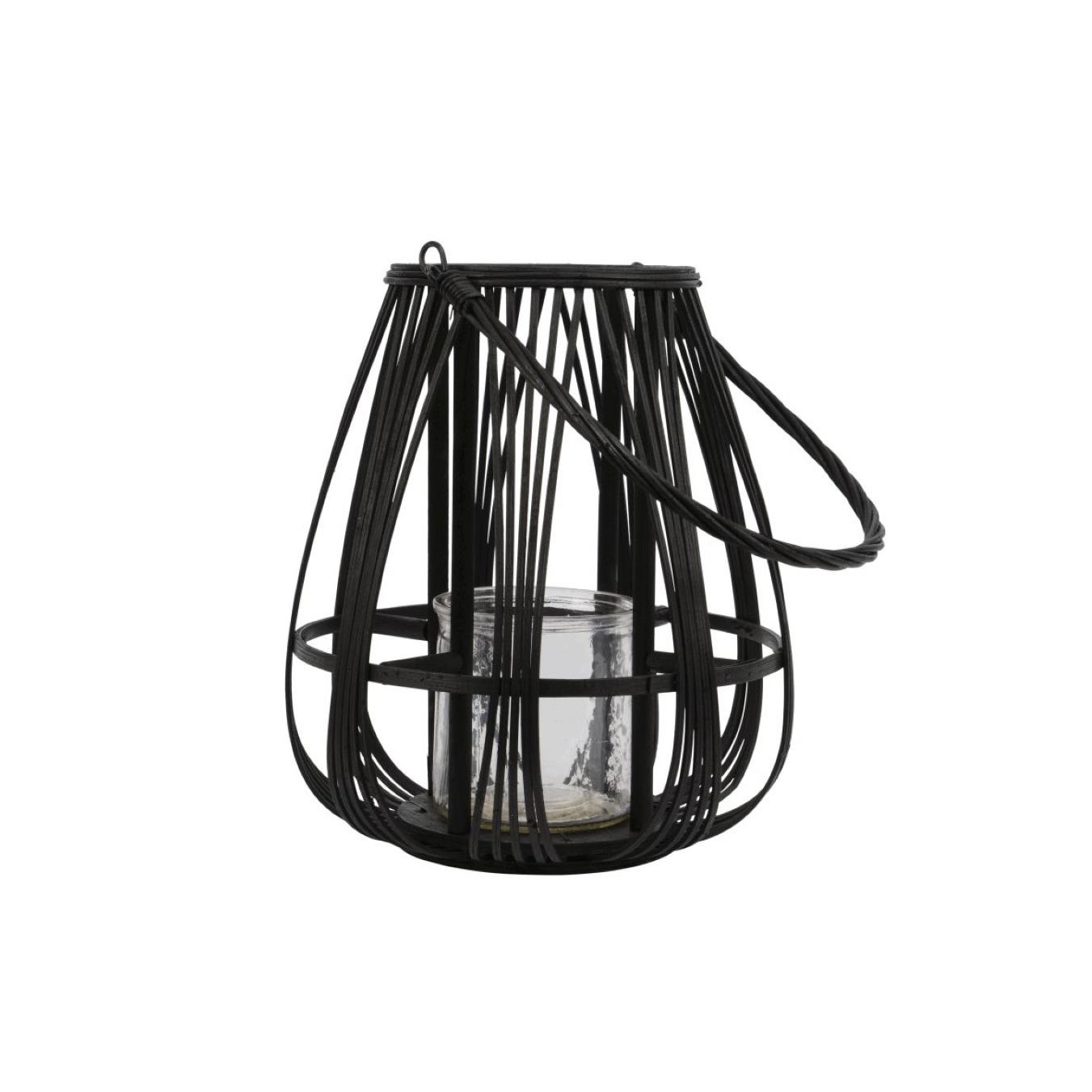 FonQ KSD Lantern bamboo L28.50-W28.50-H32cm black aanbieding