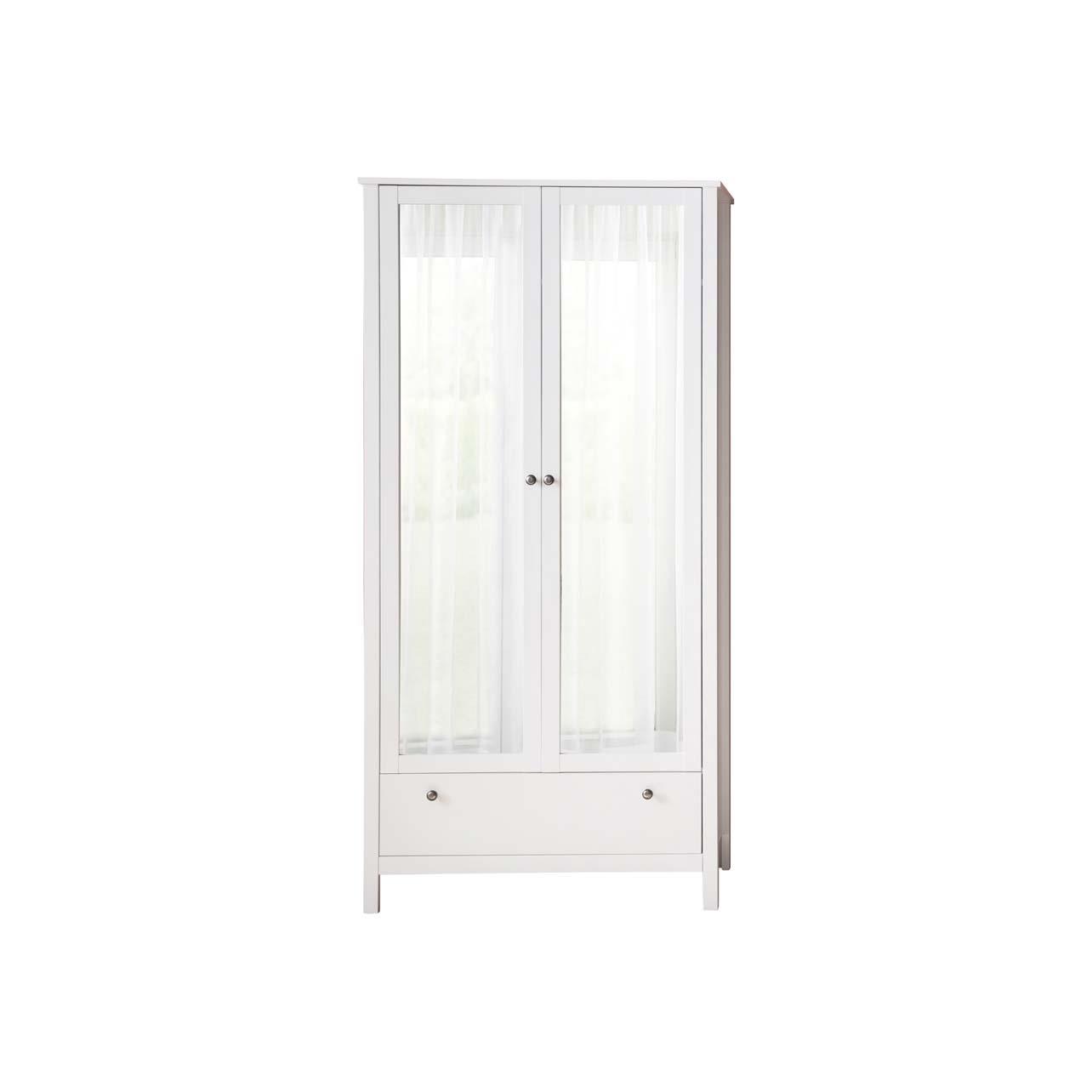 FonQ Hioshop Orla kledingkast 2 deuren en 1 lade, wit, spiegelglas. aanbieding