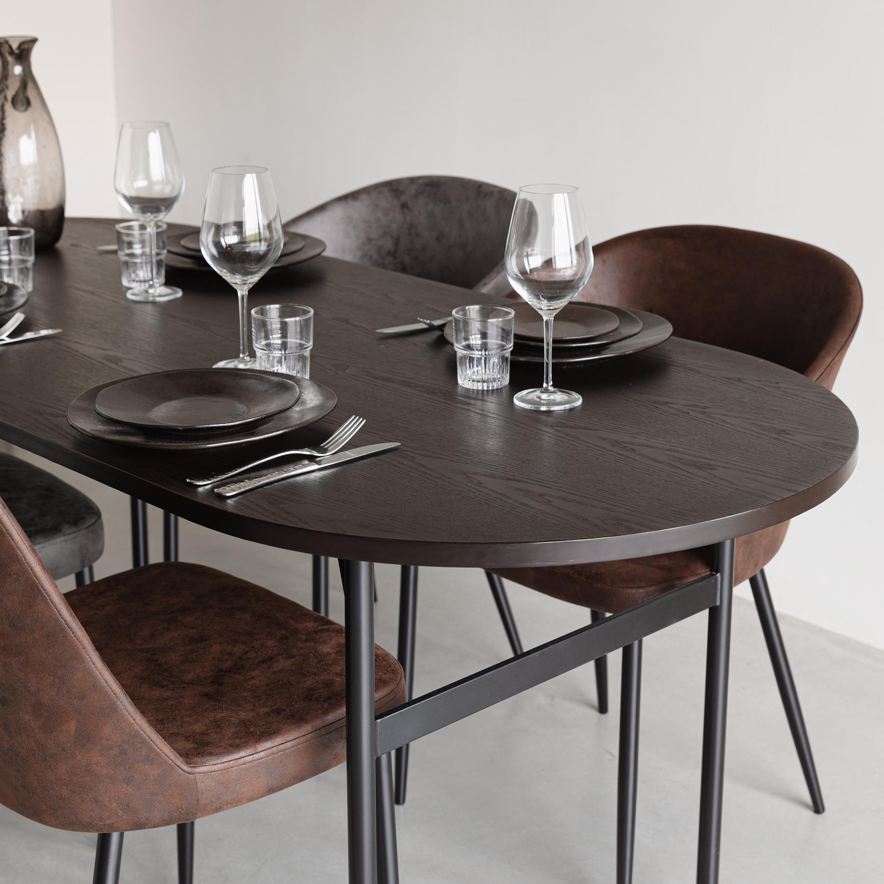 by fonQ Frame Eettafel - 180 x 80 cm - Zwart