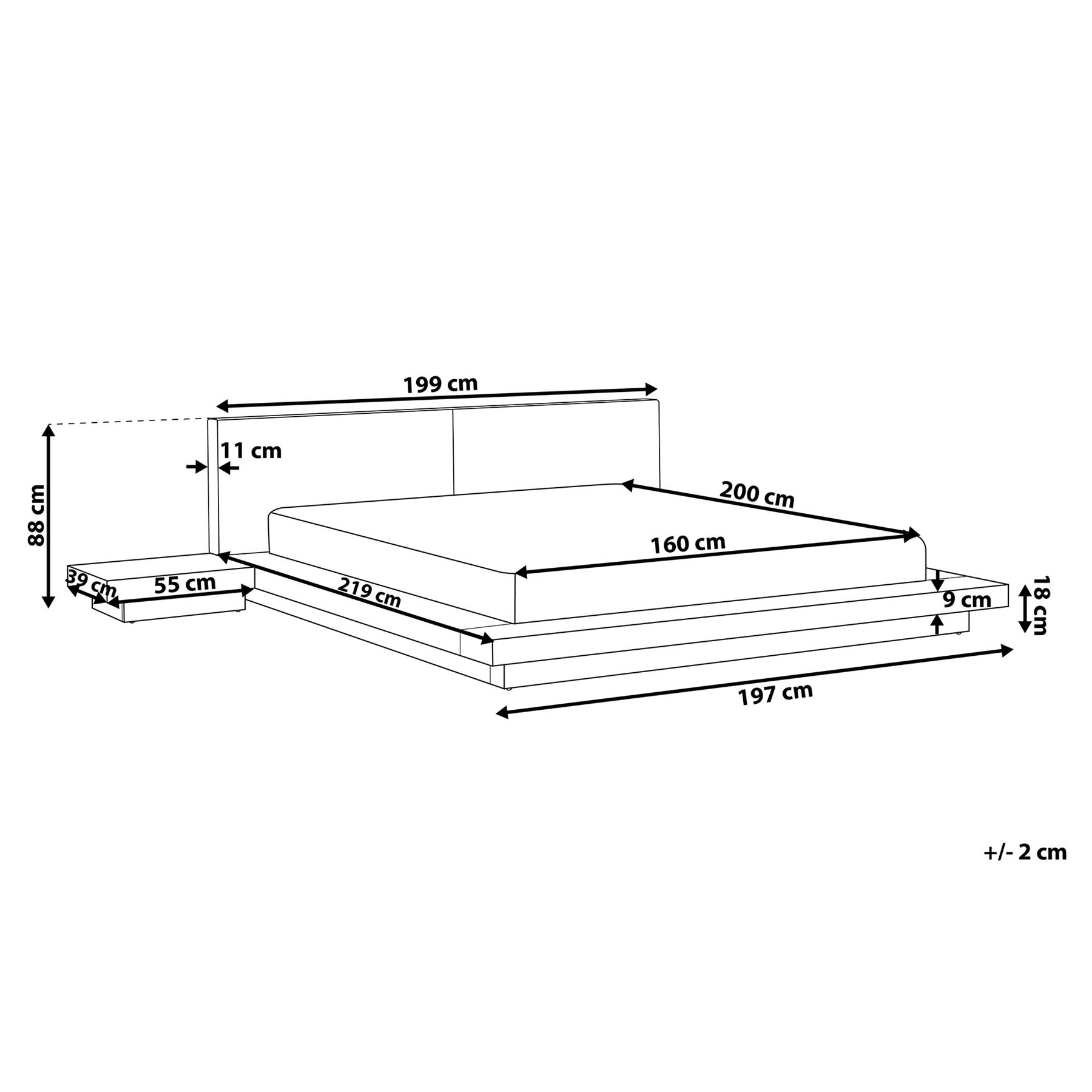 Beliani-ZEN -Tweepersoonsbed LED-Lichte houtkleur-160 x 200 cm-MDF