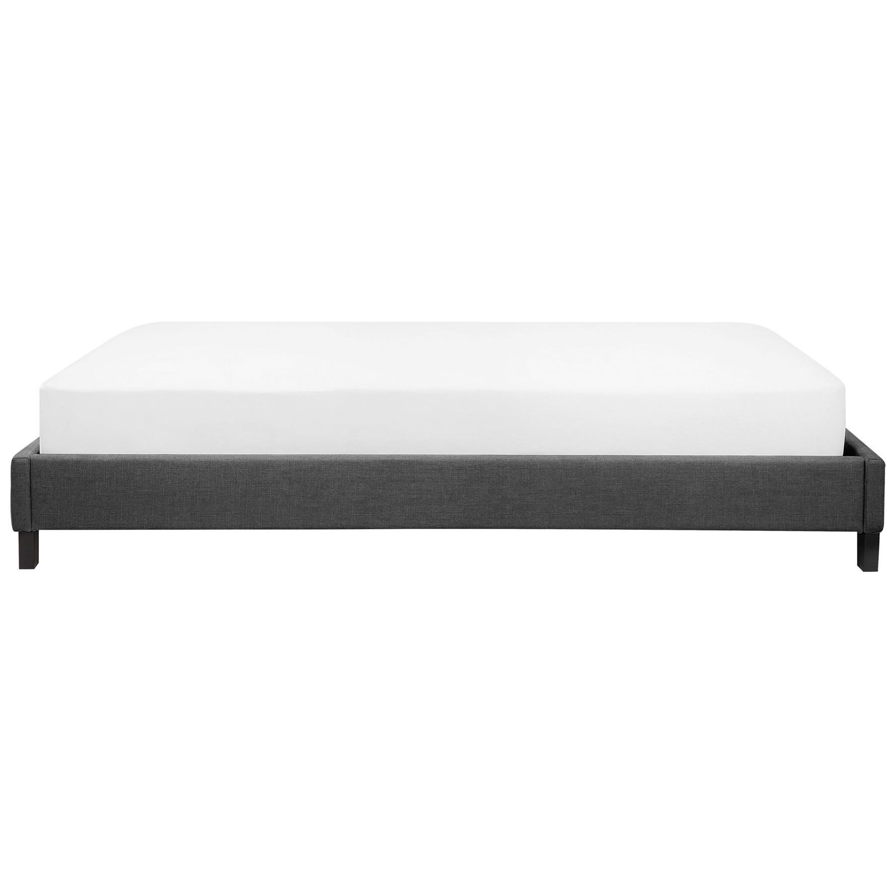 Beliani - ROANNE - Tweepersoonsbed - Grijs - 180 x 200 cm - Polyester