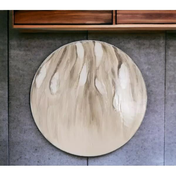 PTMD Maran Beige shiny iron wall panel round S