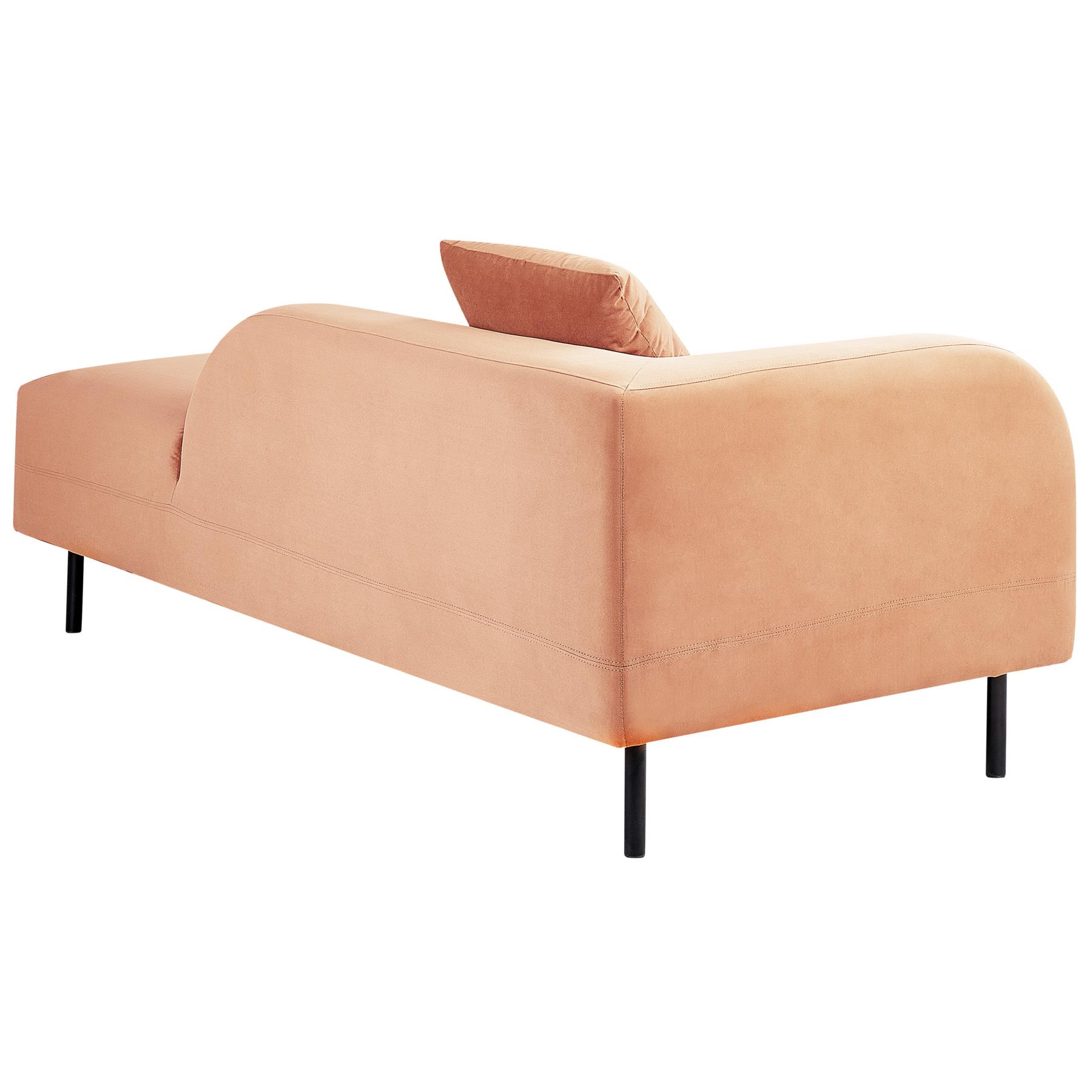 Beliani - LE CRAU - Chaise longue - Perzik - Linkerzijde - Fluweel