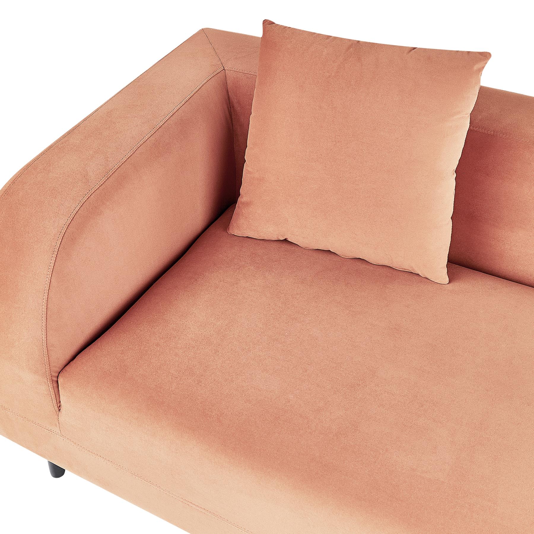Beliani - LE CRAU - Chaise longue - Perzik - Linkerzijde - Fluweel