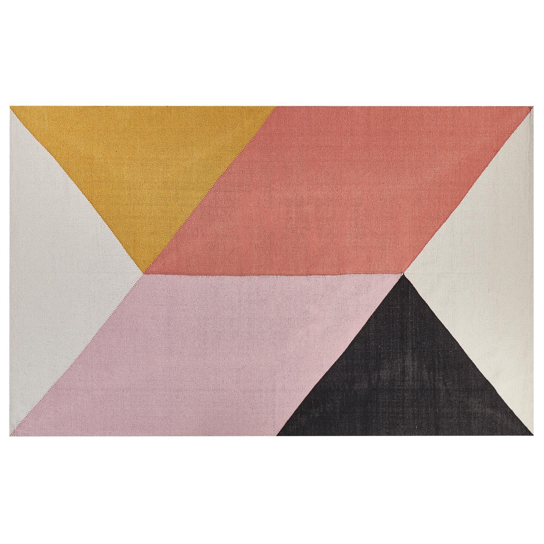 Beliani-NIZIP-Modern vloerkleed-Multicolor-140 x 200 cm-Katoen