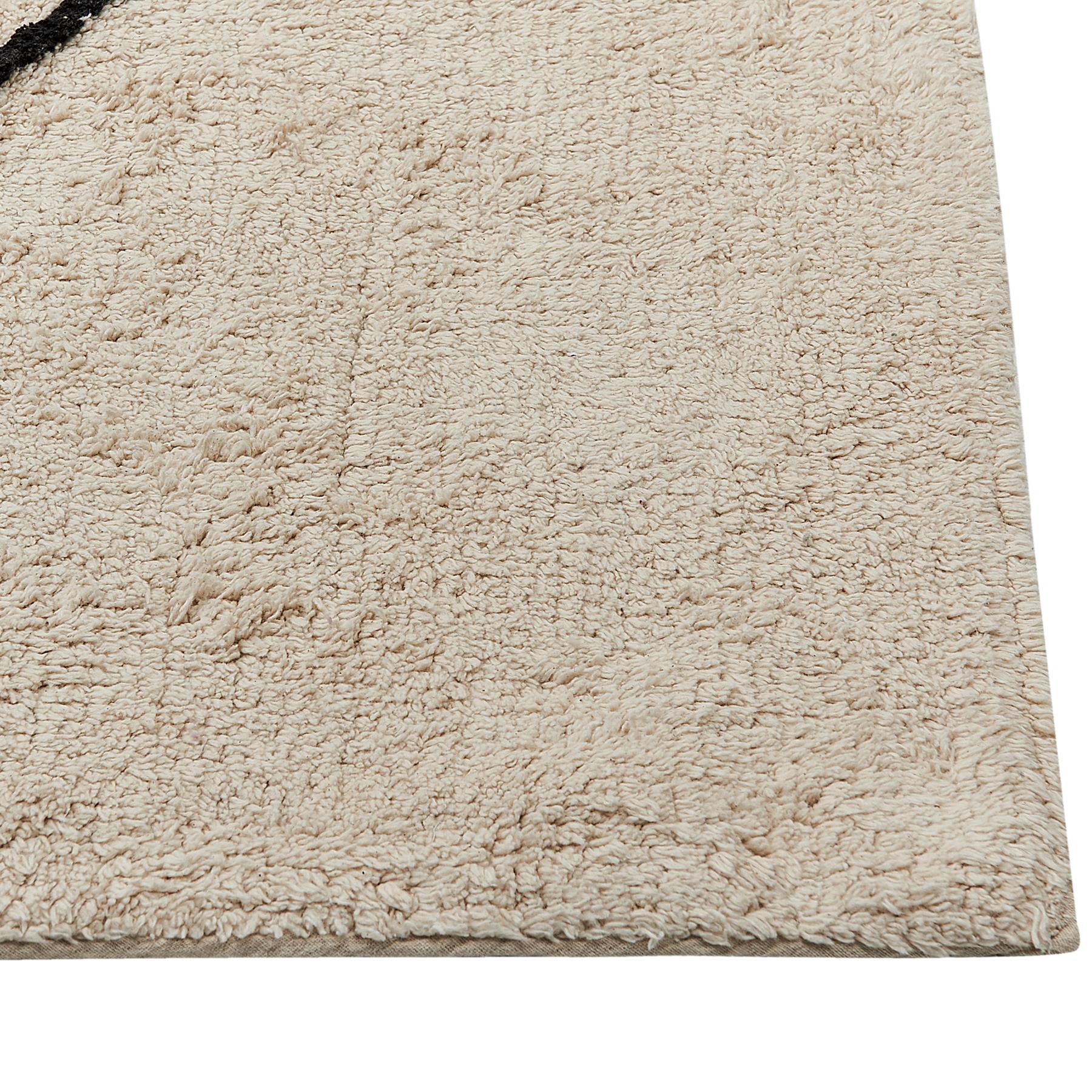 Beliani - BAYIR - Laagpolig vloerkleed - Beige - 160 x 230 cm - Katoen