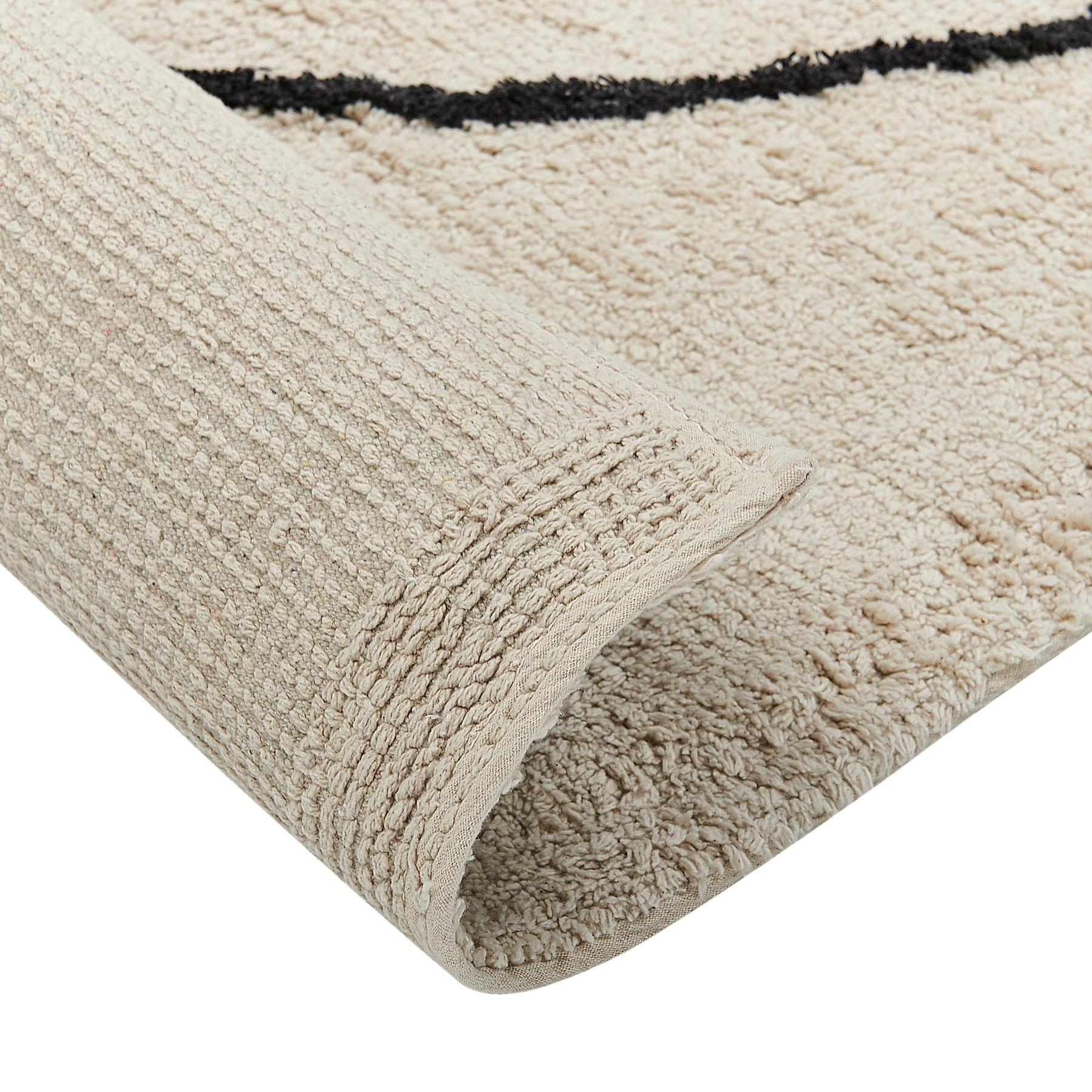 Beliani - BAYIR - Laagpolig vloerkleed - Beige - 160 x 230 cm - Katoen