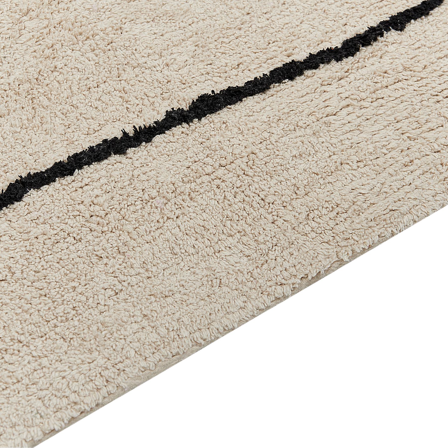 Beliani - BAYIR - Laagpolig vloerkleed - Beige - 160 x 230 cm - Katoen