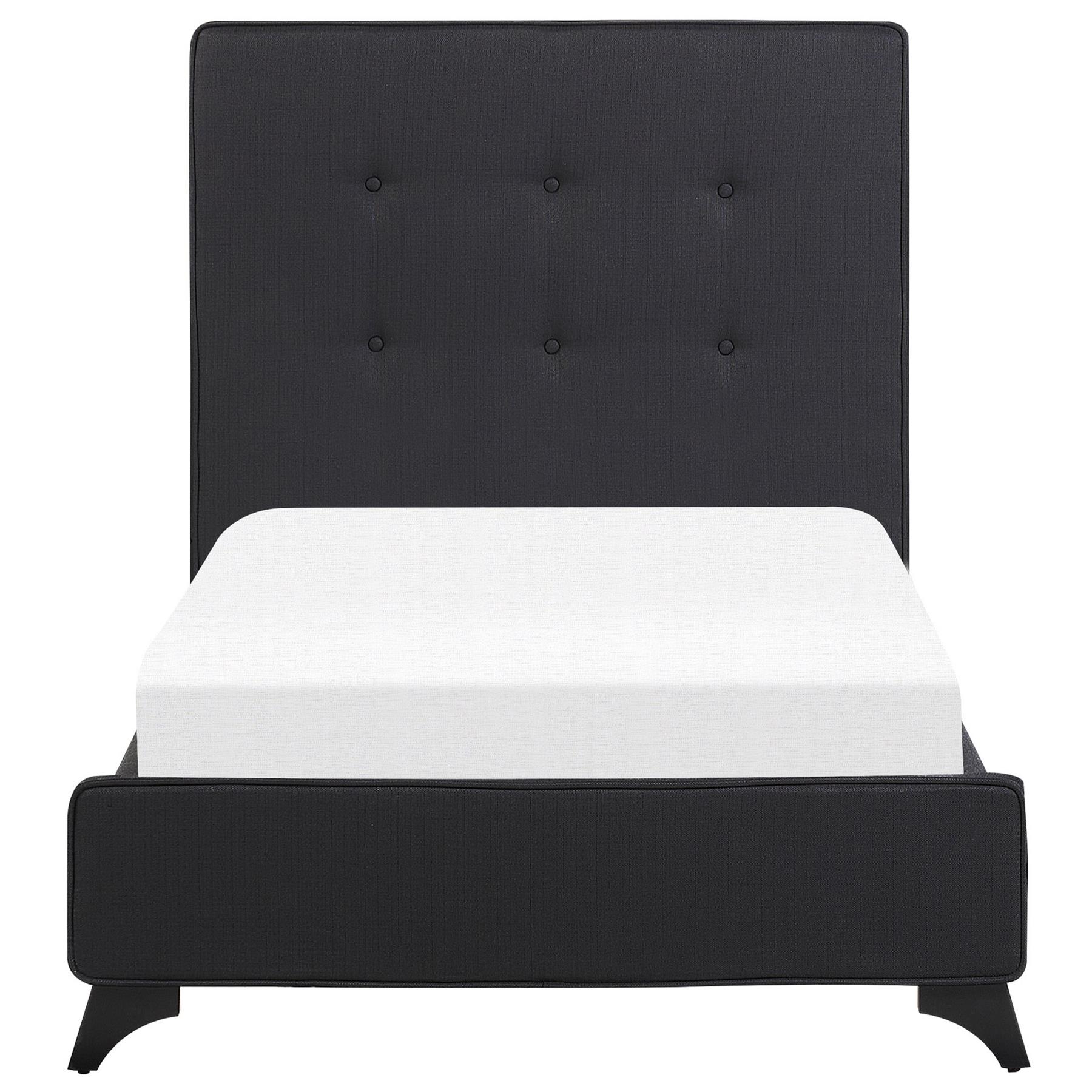 Beliani - AMBASSADOR - Eenpersoonsbed - Zwart - 90 x 200 cm - Chenille