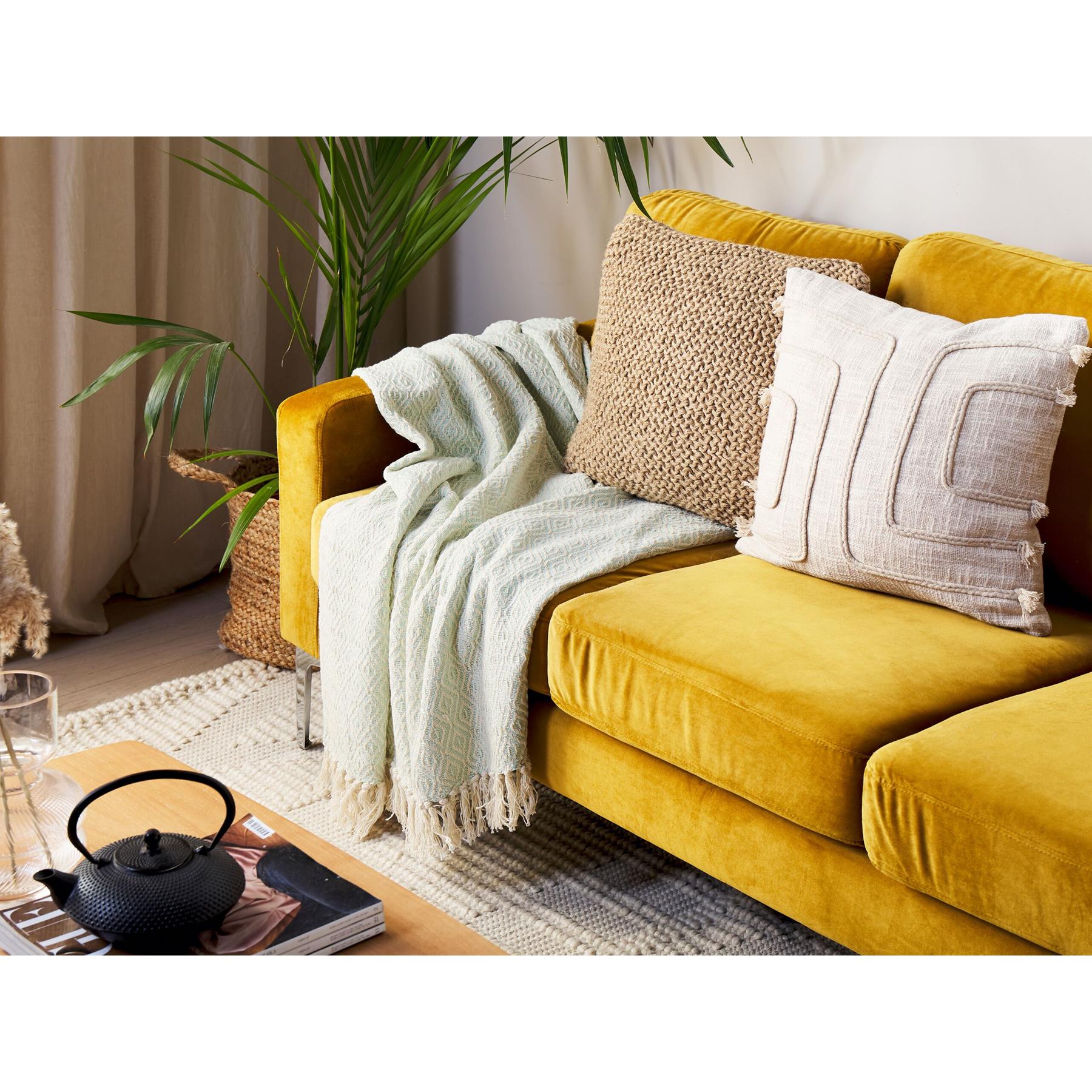 Beliani - MITYAL - Plaid - Groen - 125 x 150 cm - Katoen