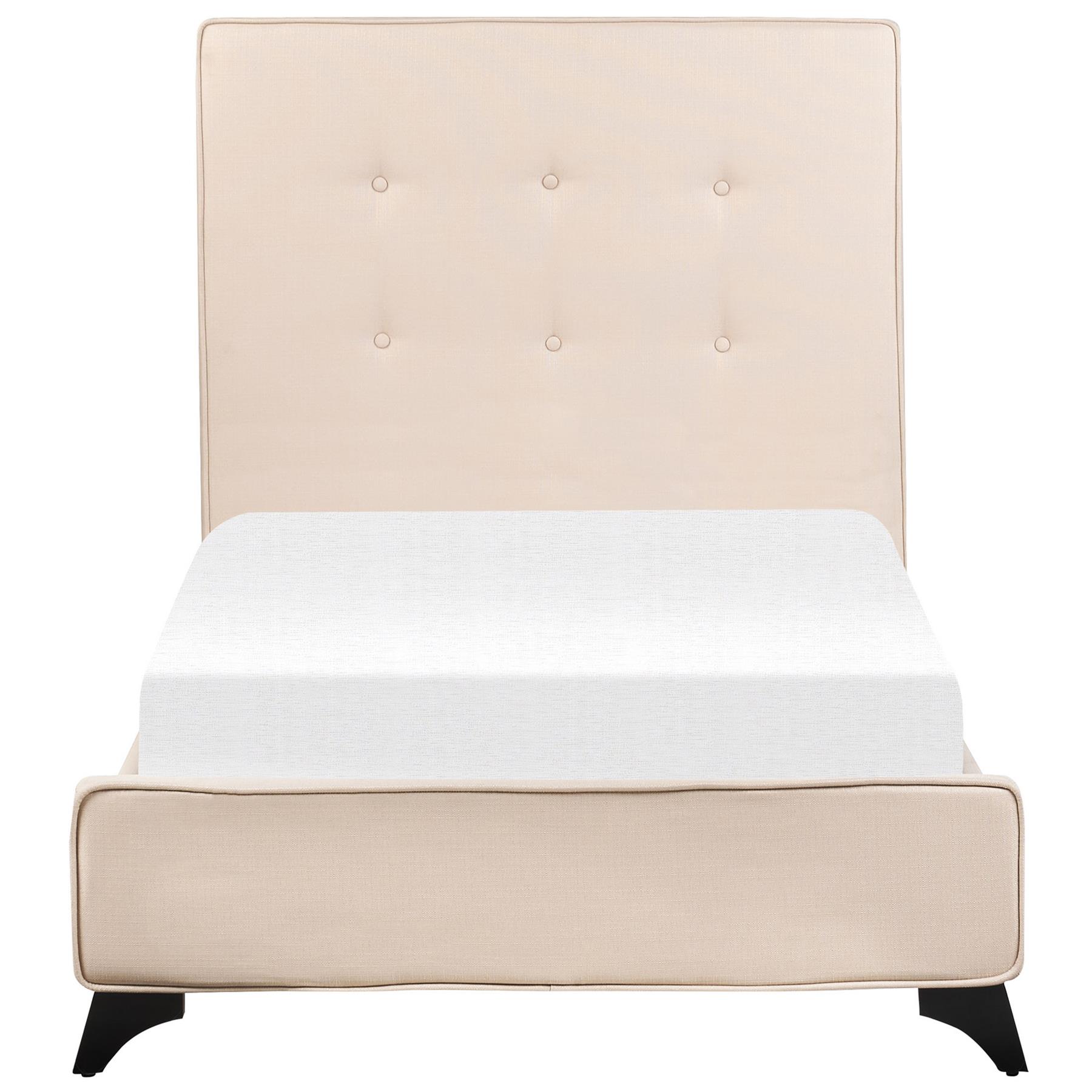 Beliani-AMBASSADOR-Eenpersoonsbed-Donkerhout-90 x 200 cm-Polyester