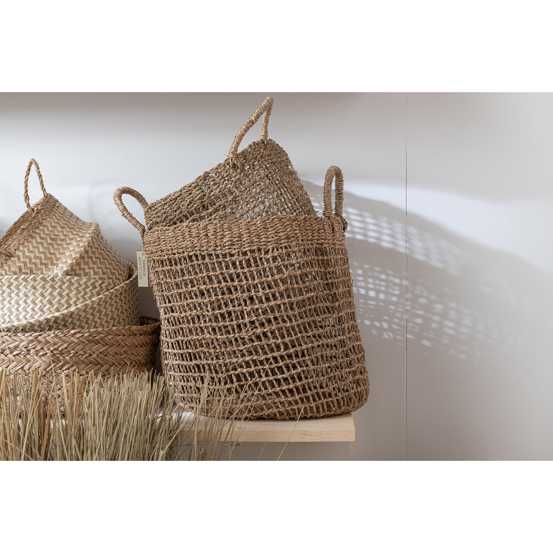 J-Line mand Oasis - zeegras - naturel - 2 stuks