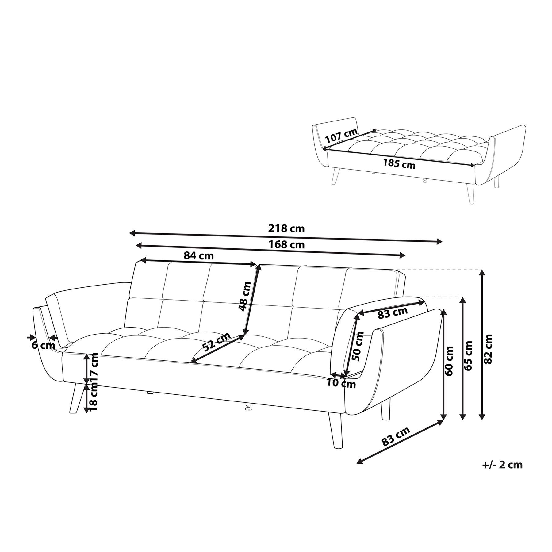 Beliani - ASBY - Slaapbank - Zwart - Fluweel