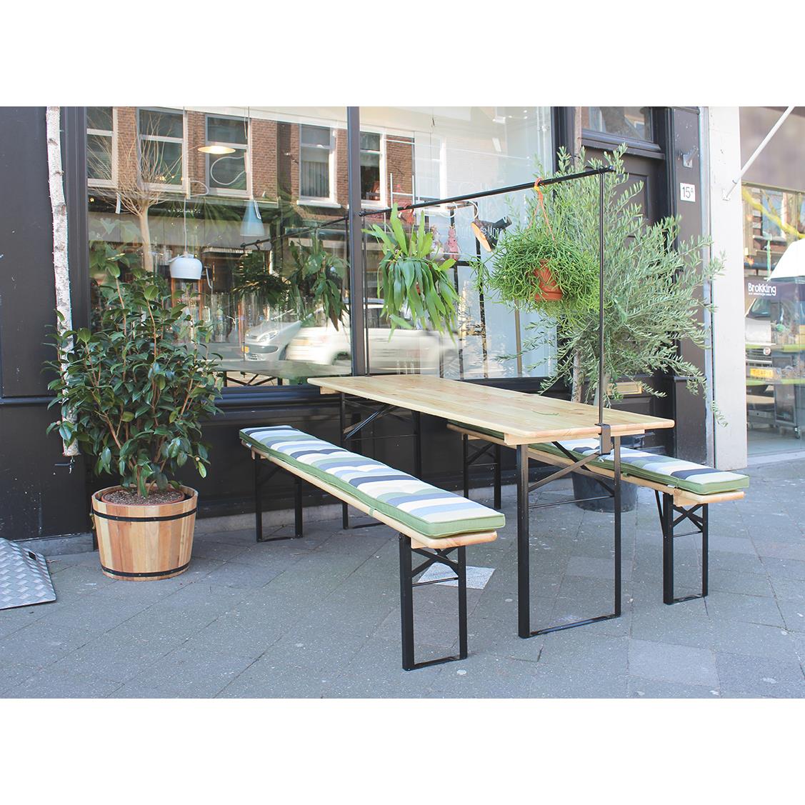 Inklapbare picknickset Berlijn 200 cm 3-laags blanke lak