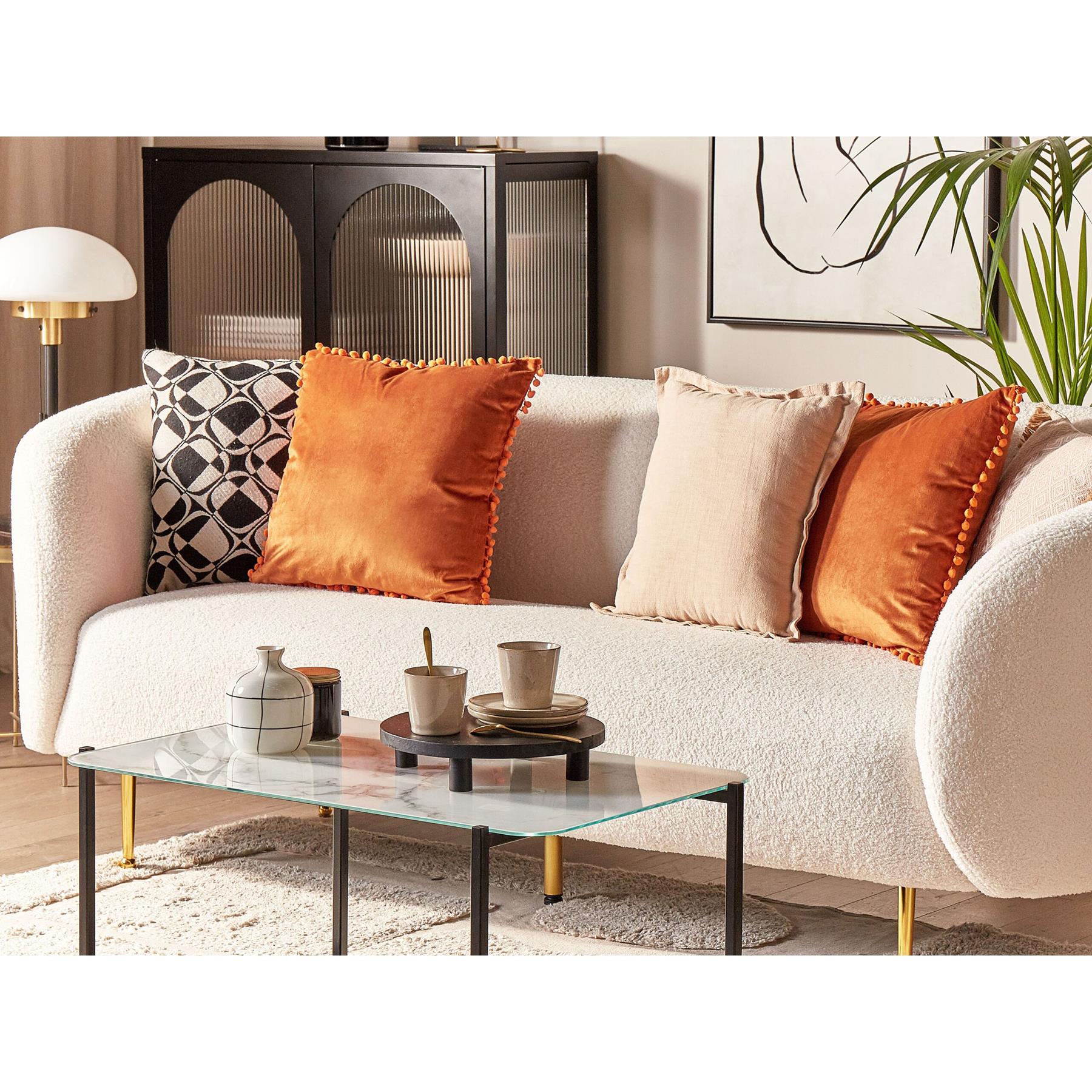 Beliani-AERANGIS -Sierkussen set van 2-Oranje-45 x 45 cm-Fluweel