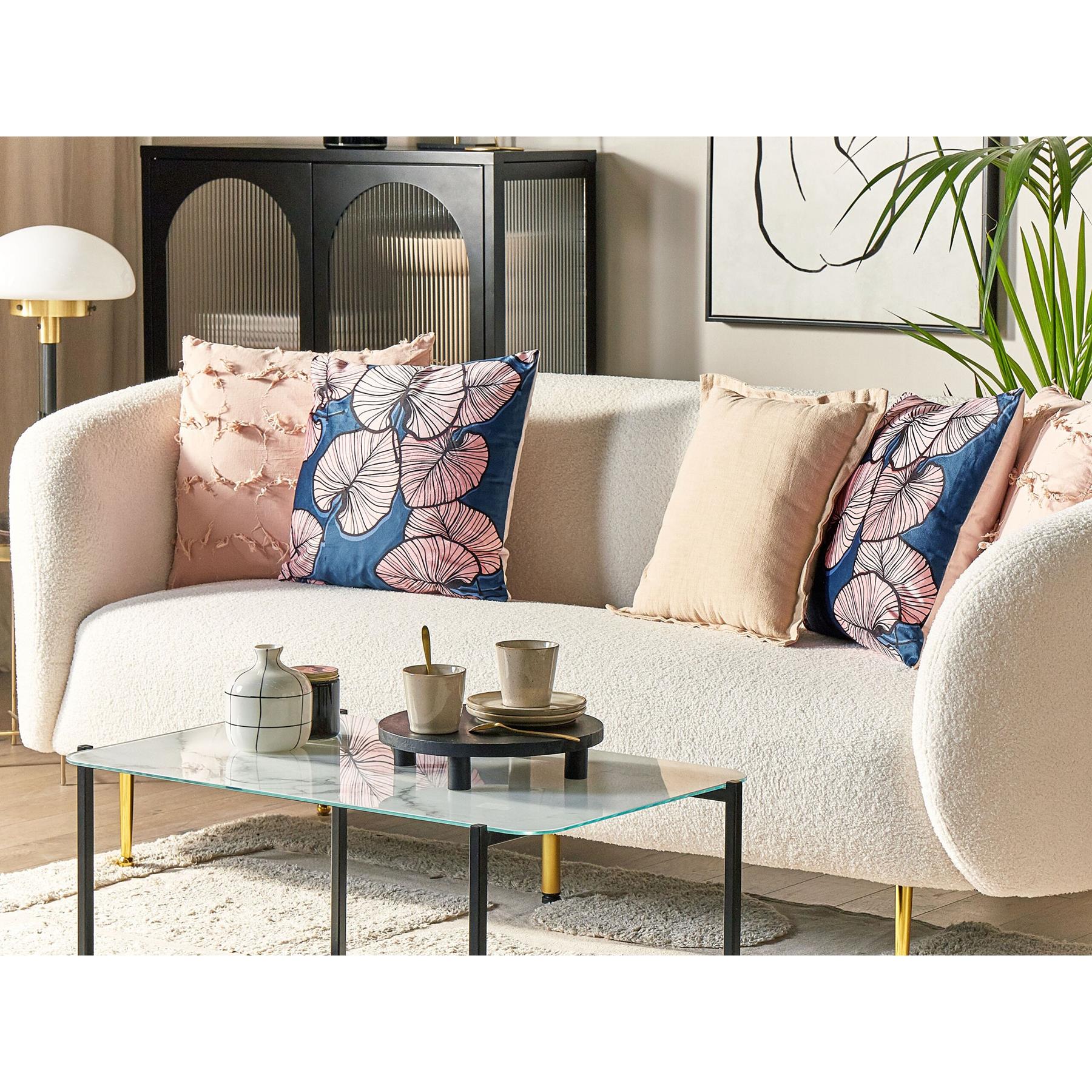 Beliani-CHRYSANTHEMUM -Sierkussen set van 2-Blauw-45 x 45 cm-Polyester
