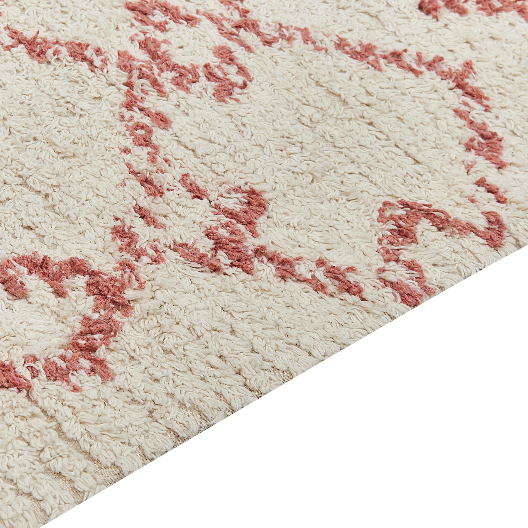 Beliani - BUXAR - Laagpolig vloerkleed - Beige - 160 x 230 cm - Katoen