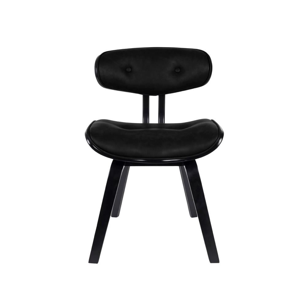 Dutchbone Blackwood Stoel - Zwart Onderstel - Zwart Kunstleer