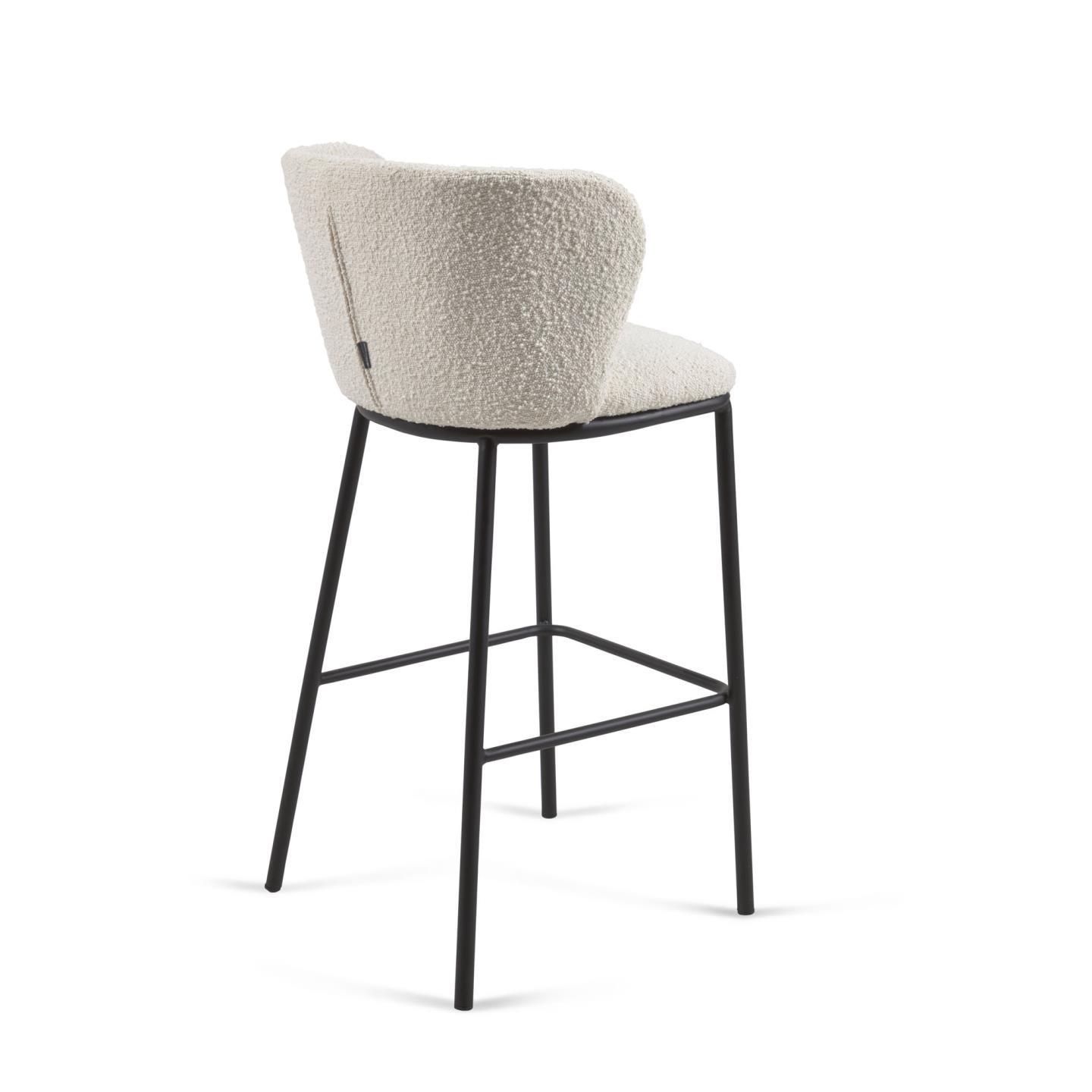 Kave Home Ciselia Barkruk - Wit