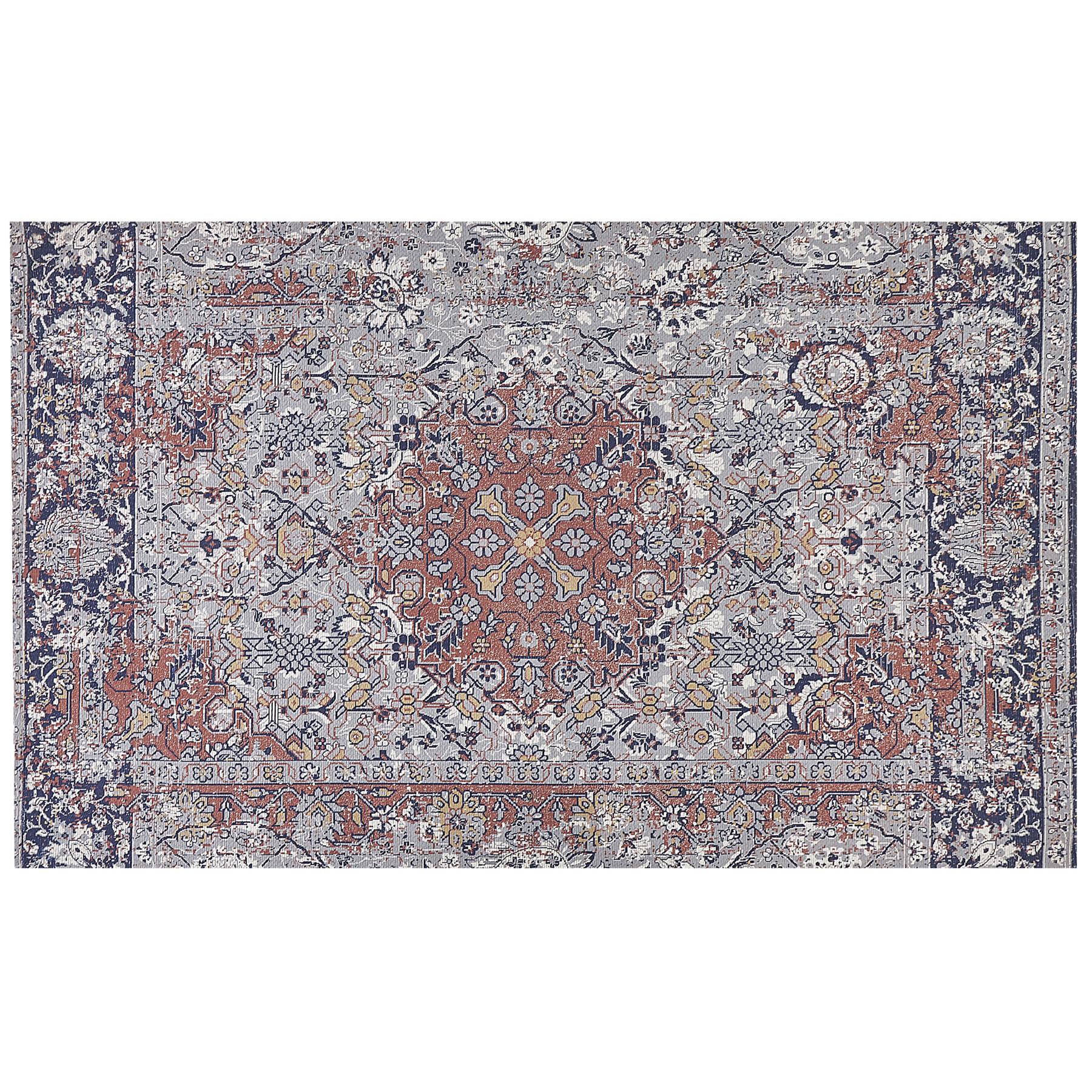 Beliani-KORGAN-Laagpolig vloerkleed-Multicolor-140 x 200 cm-Polyester