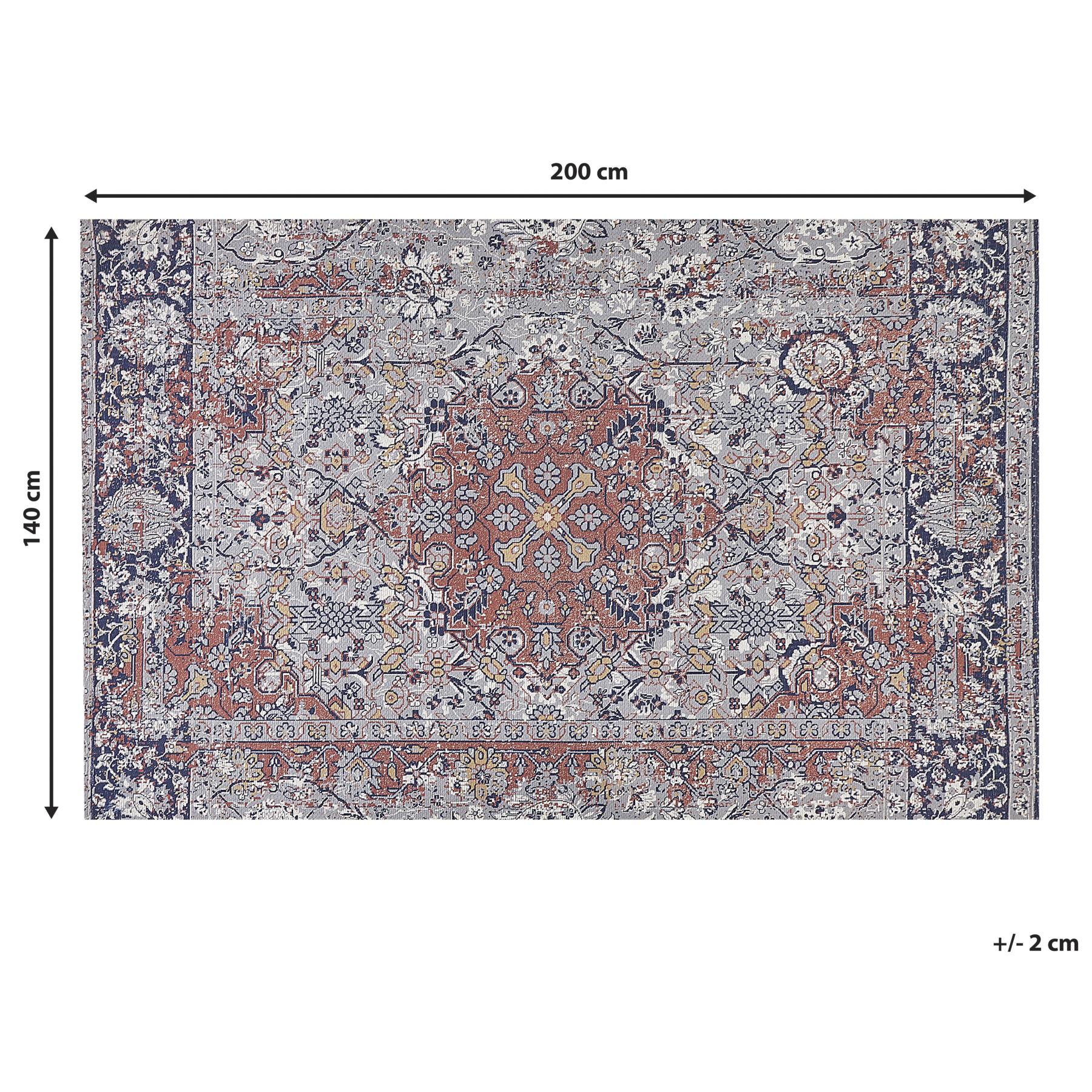 Beliani-KORGAN-Laagpolig vloerkleed-Multicolor-140 x 200 cm-Polyester
