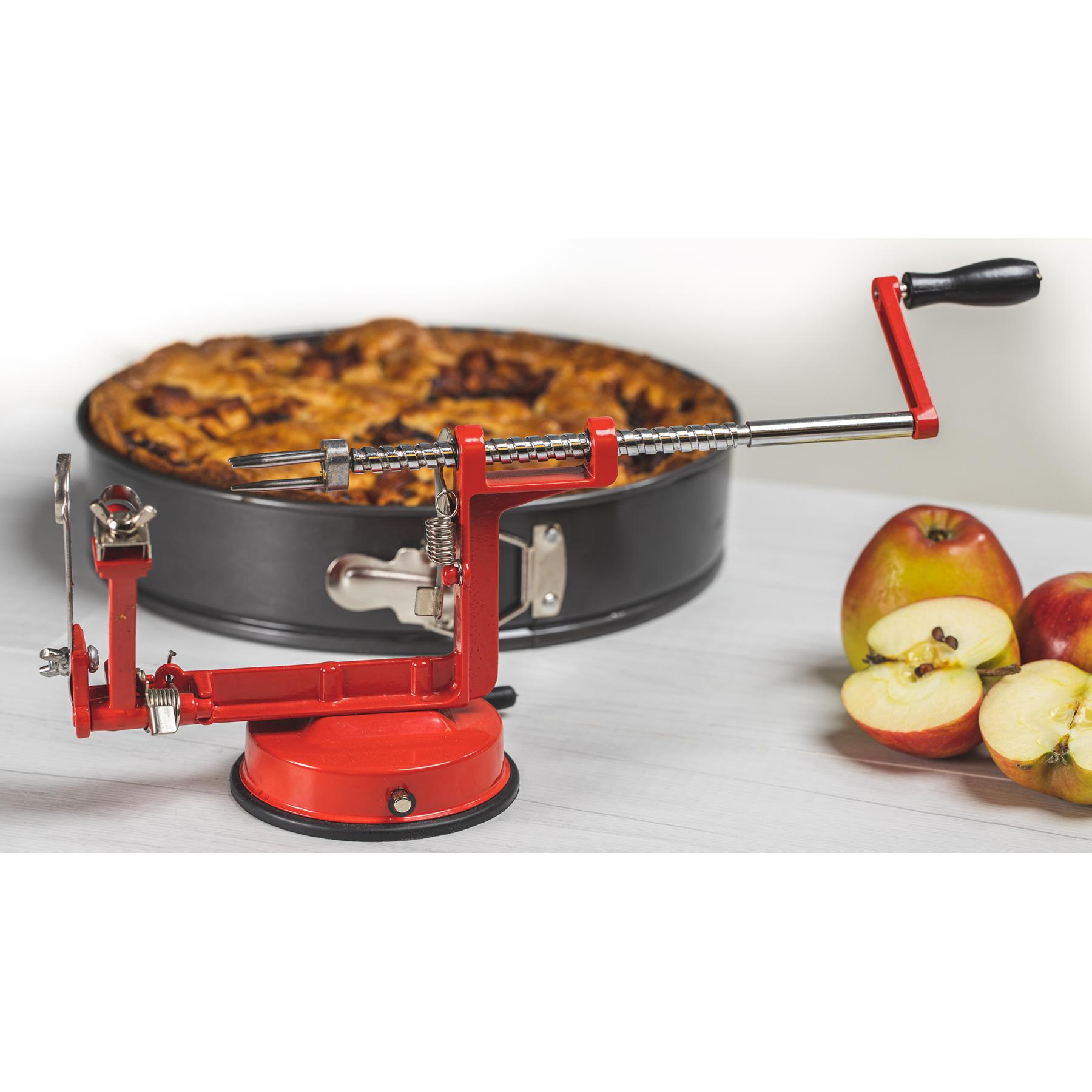 Sareva Appelschilmachine | Aardappelschilmachine - met zuignap - Rood