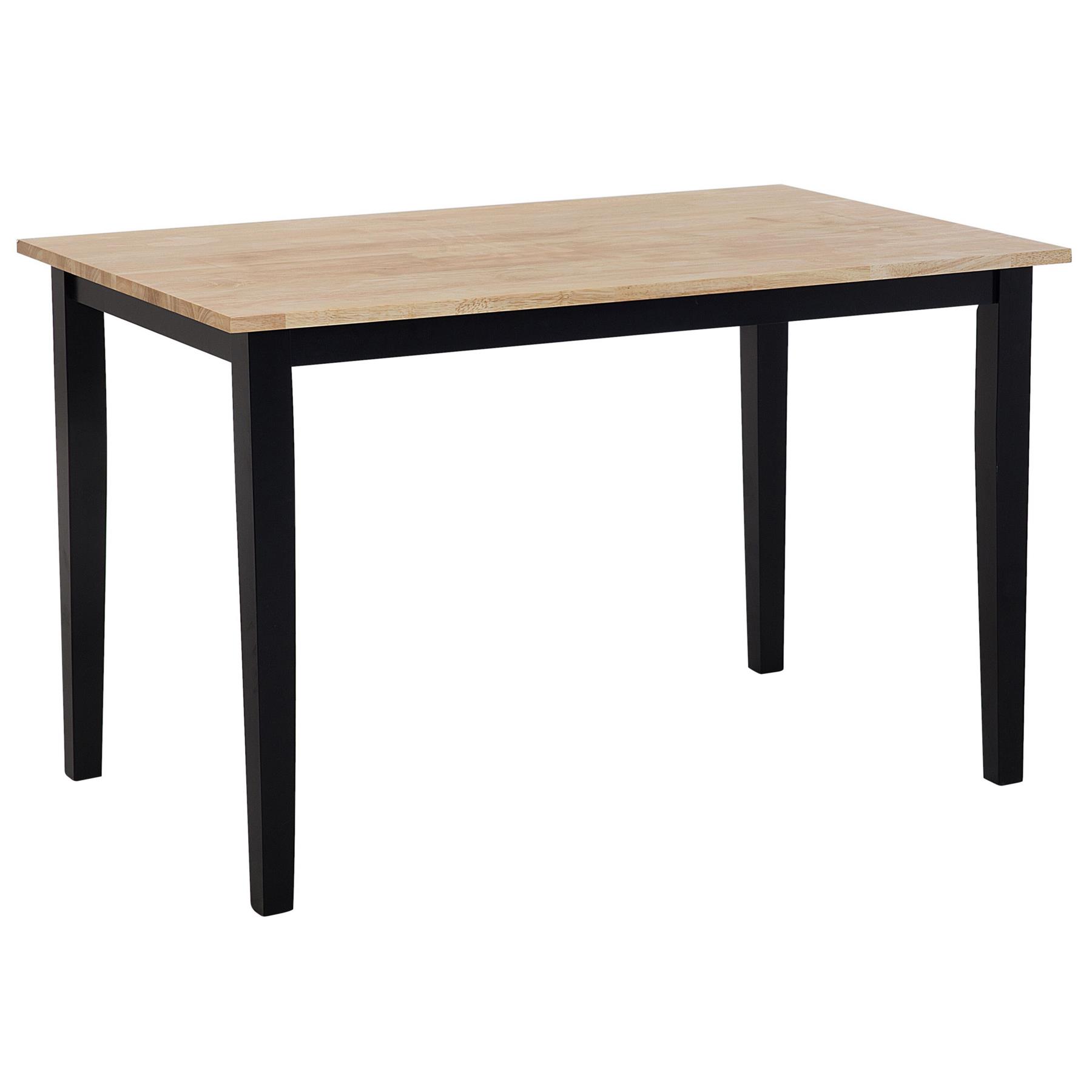 Beliani - HOUSTON - Eetkamerset - Zwart - Rubberhout