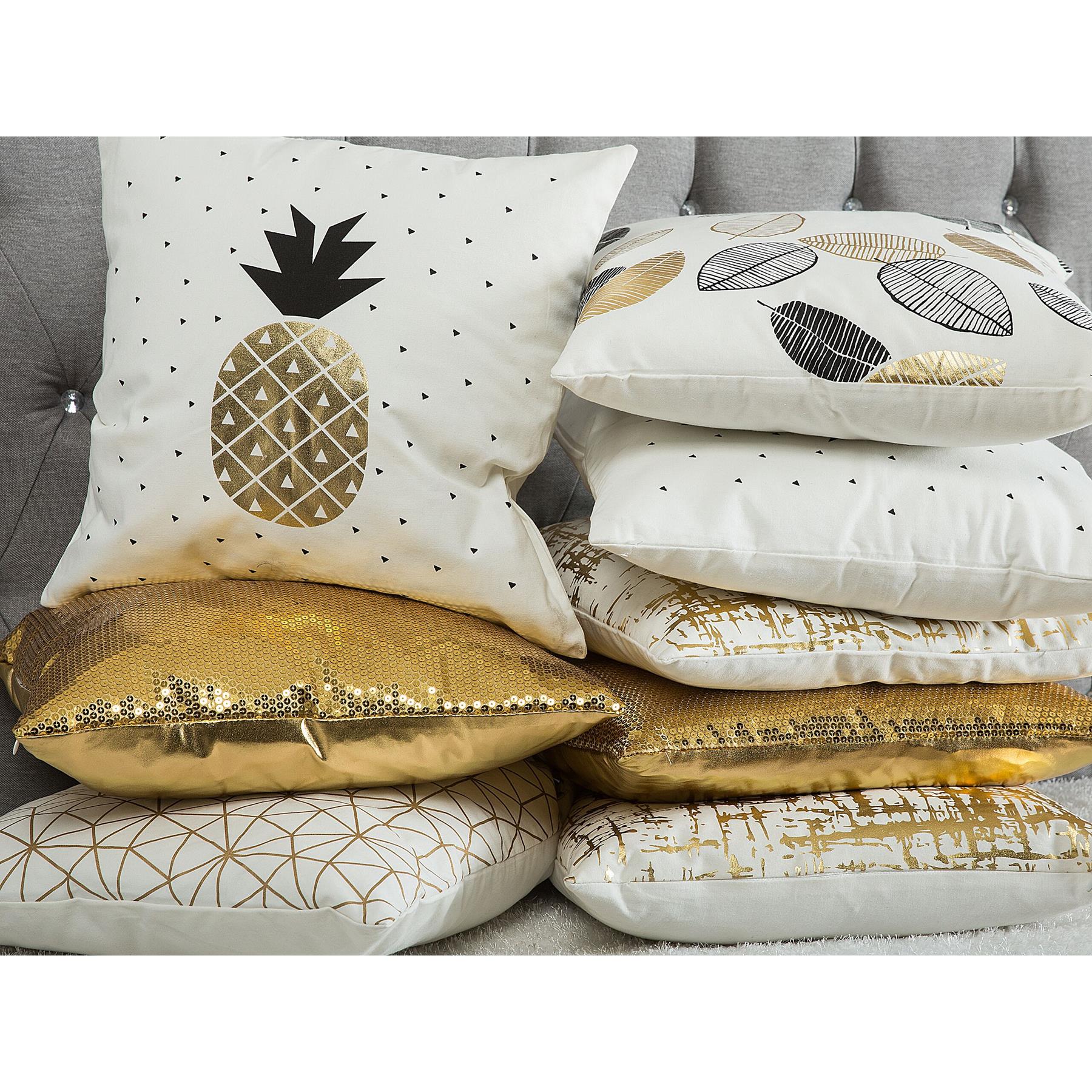 Beliani - LOTUS - Sierkussen set van 2 - Wit - 45 x 45 cm - Katoen