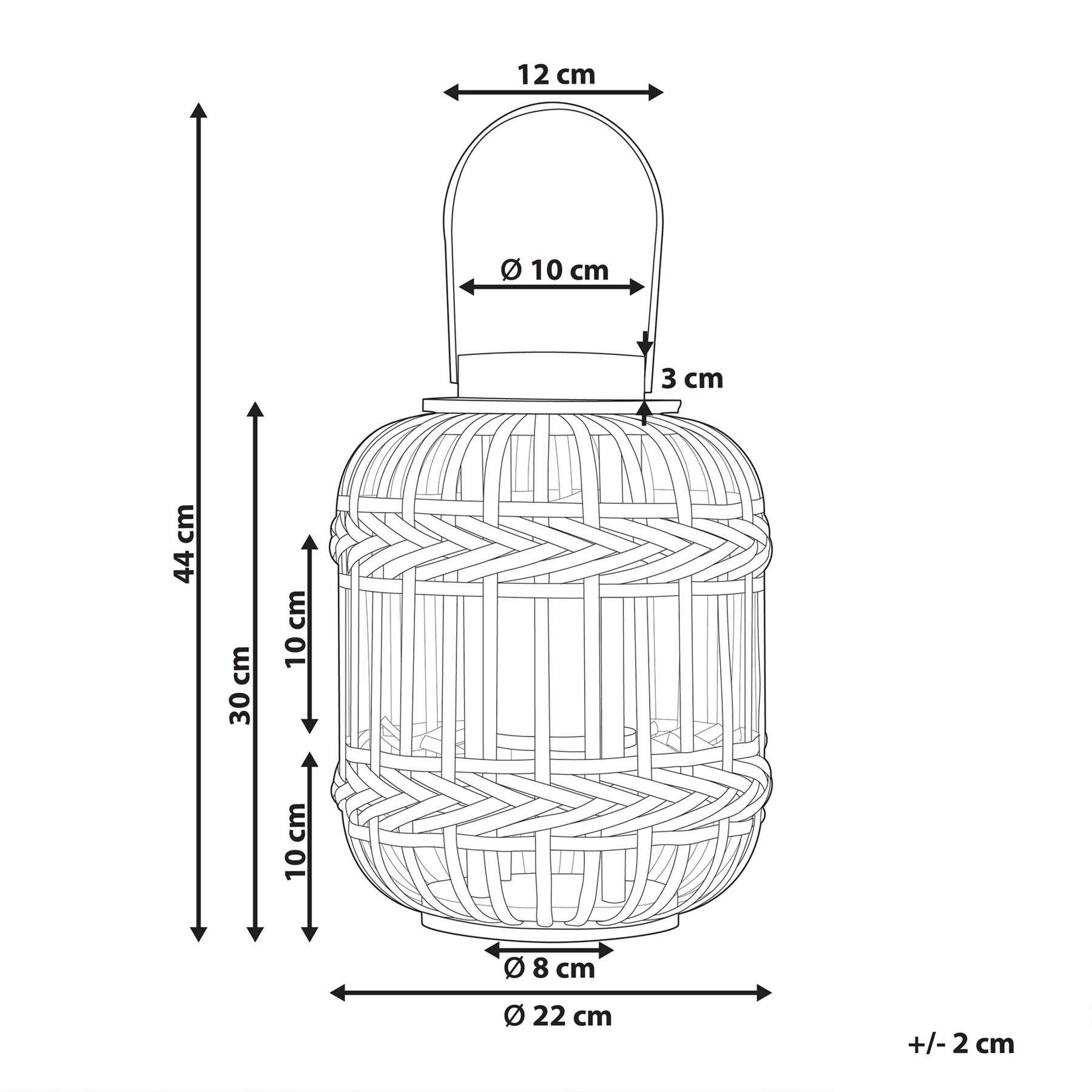 Beliani - BORACAY - Lantaarn - Zwart - 30 cm - Bamboe