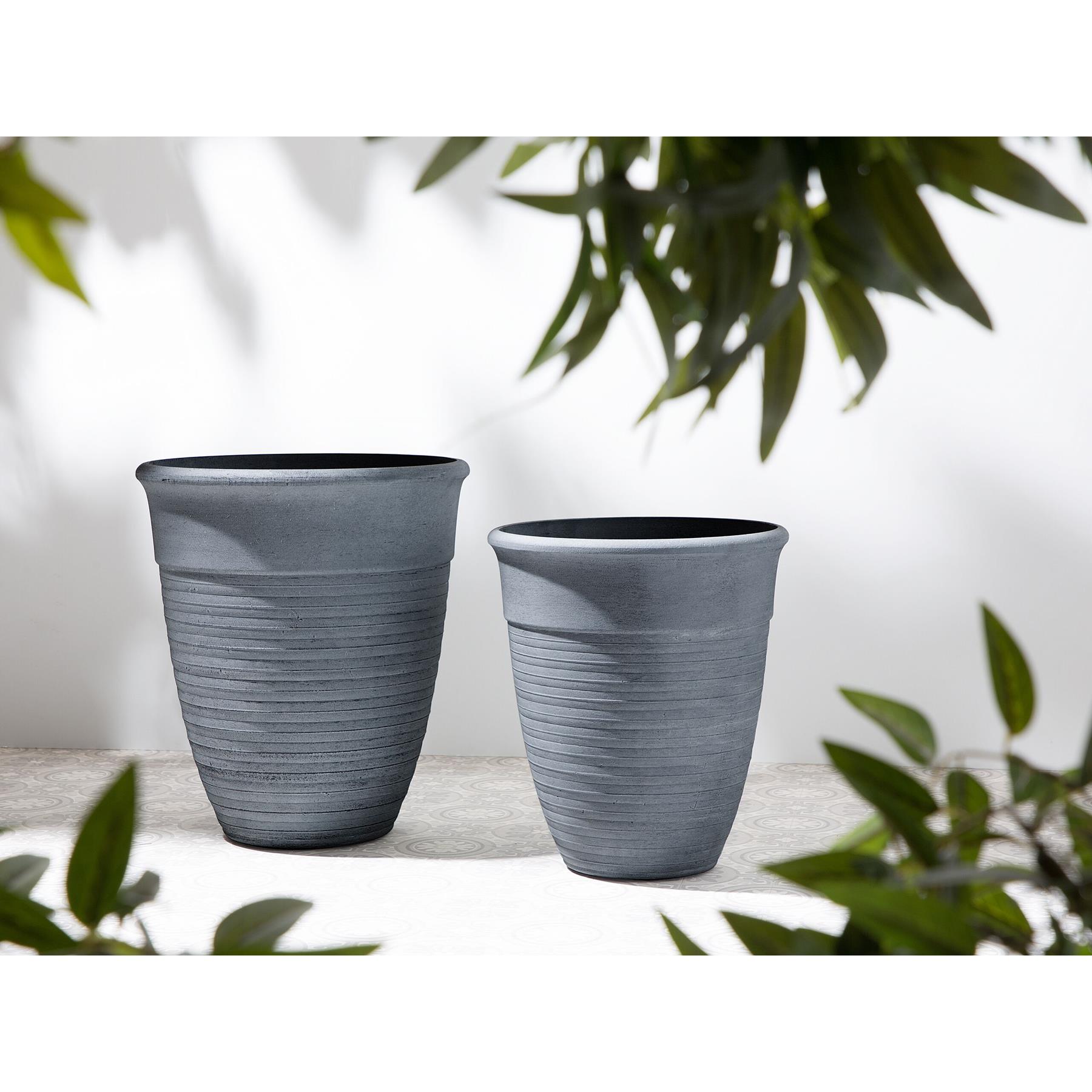 Beliani - KATALIMA - Bloempot set van 2 - Grijs - 50 cm - Stenenmix