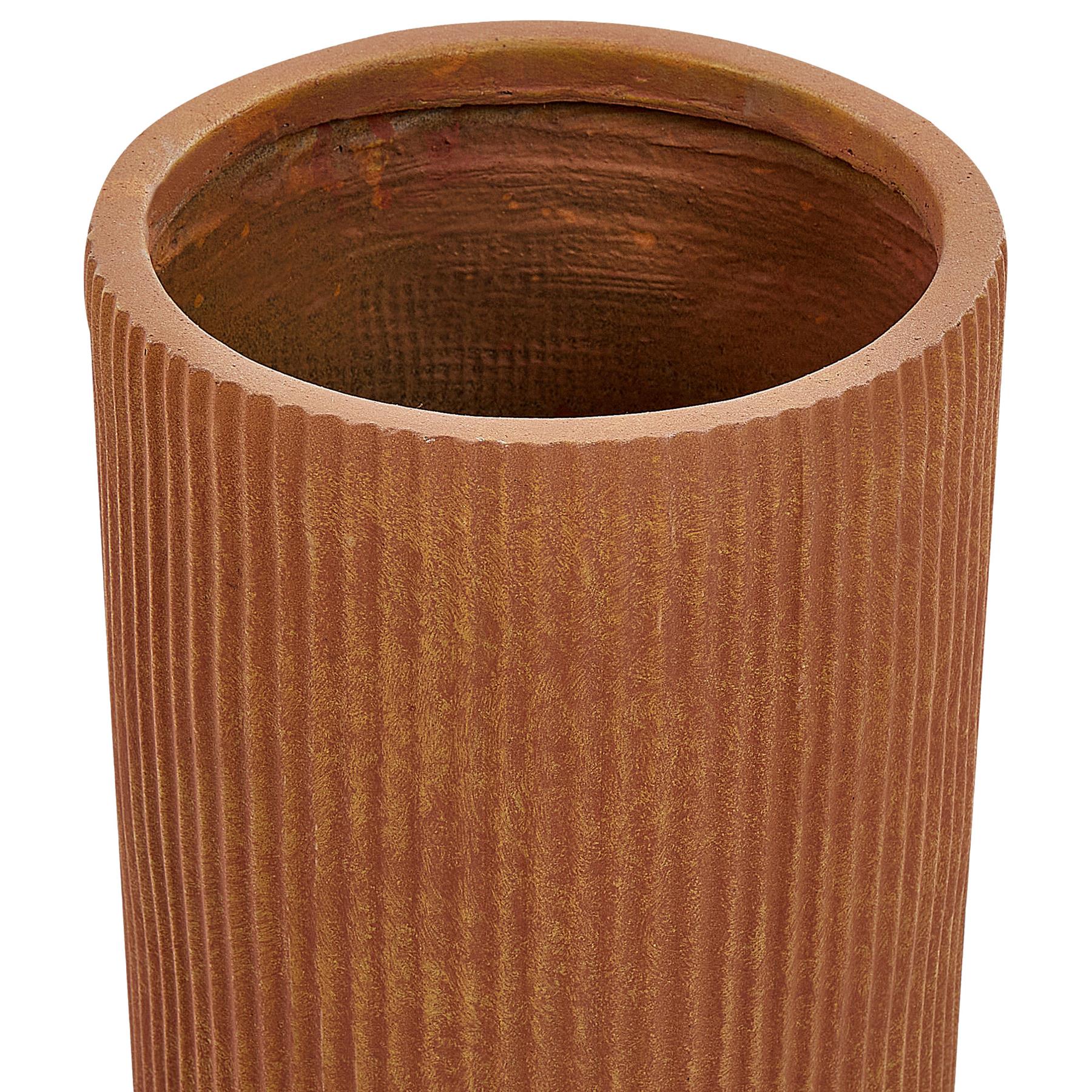 Beliani - EANTIO - Bloempot - 25 x 25 x 38 cm - Goudbruin - Kleivezels