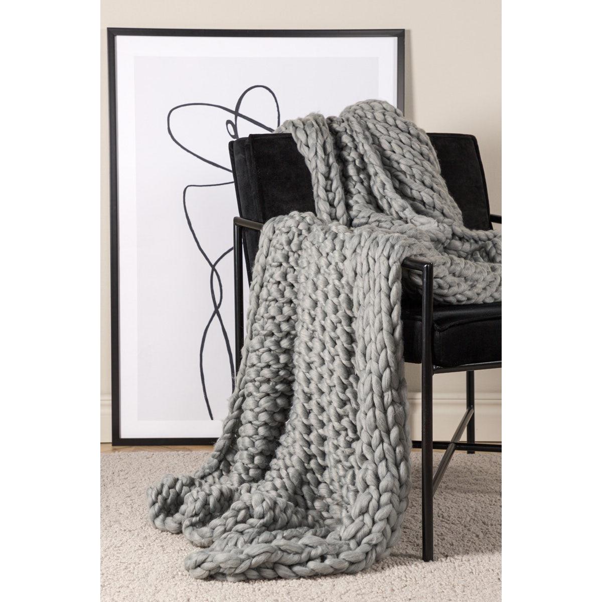 Nest living Verena plaid grijs - 170 x 130 cm