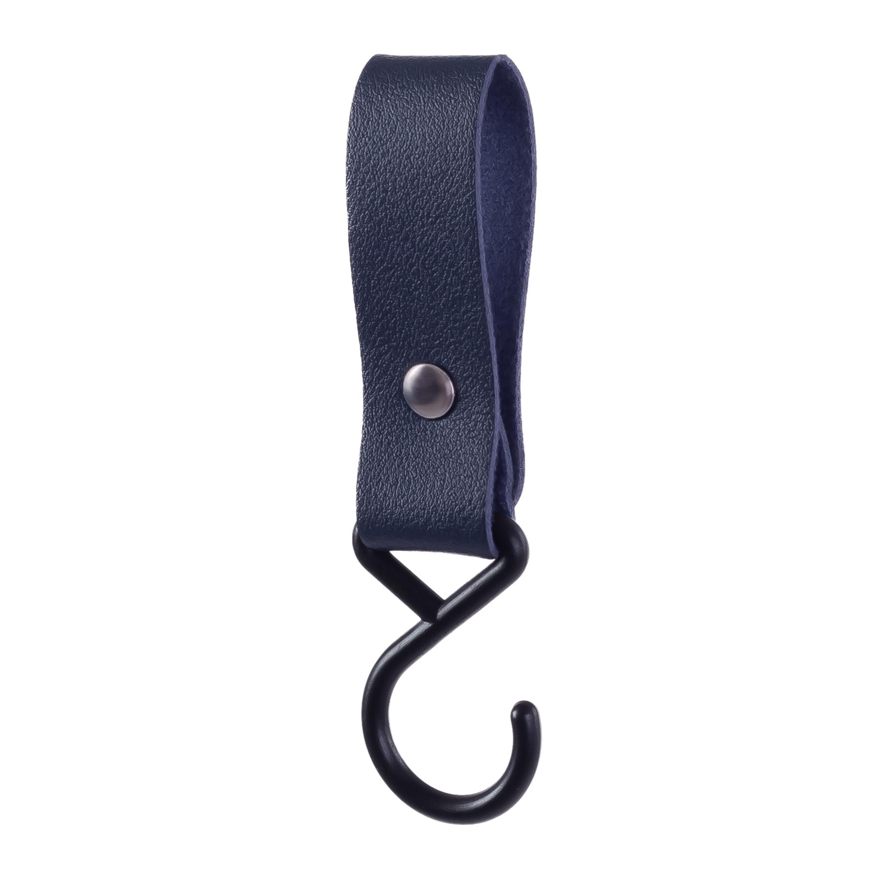 QUVIO ophanghaak met leren bandje - Blauw - Set van 4