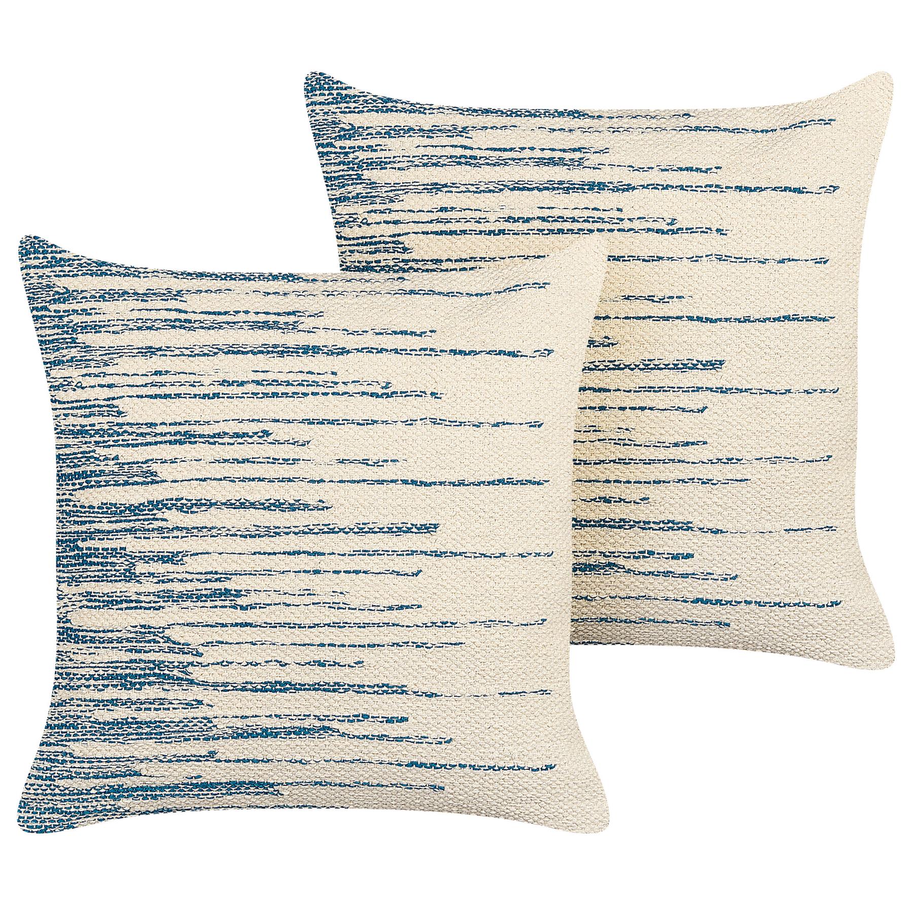 Beliani - RIVINA - Sierkussen set van 2 - Beige - 45 x 45 cm - Katoen
