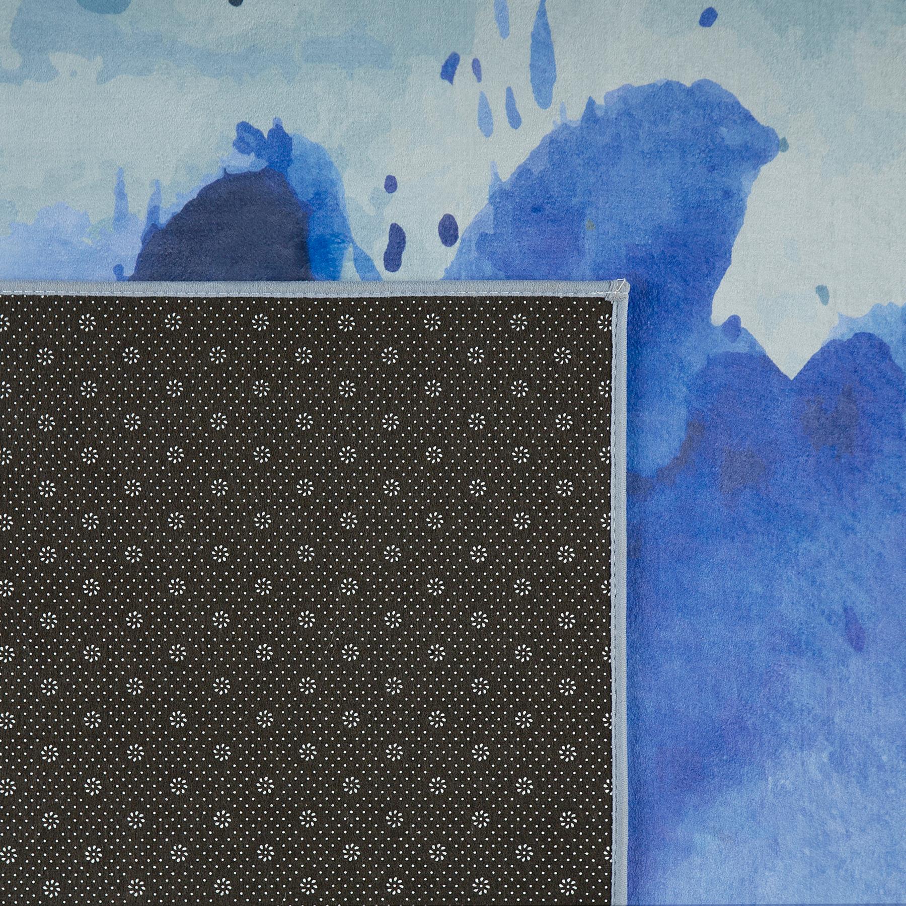 Beliani-ODALAR-Laagpolig vloerkleed-Lichtblauw-160 x 230 cm-Polyester