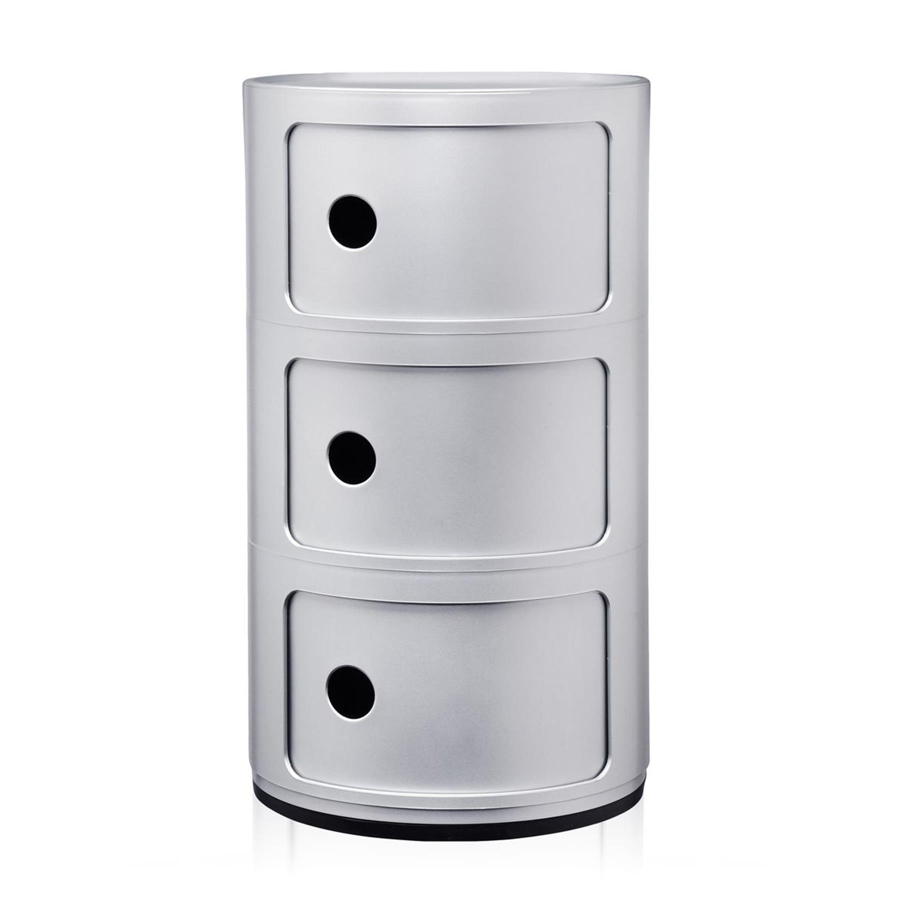 Kartell Componibili Kast - 3 Modules - Zilver