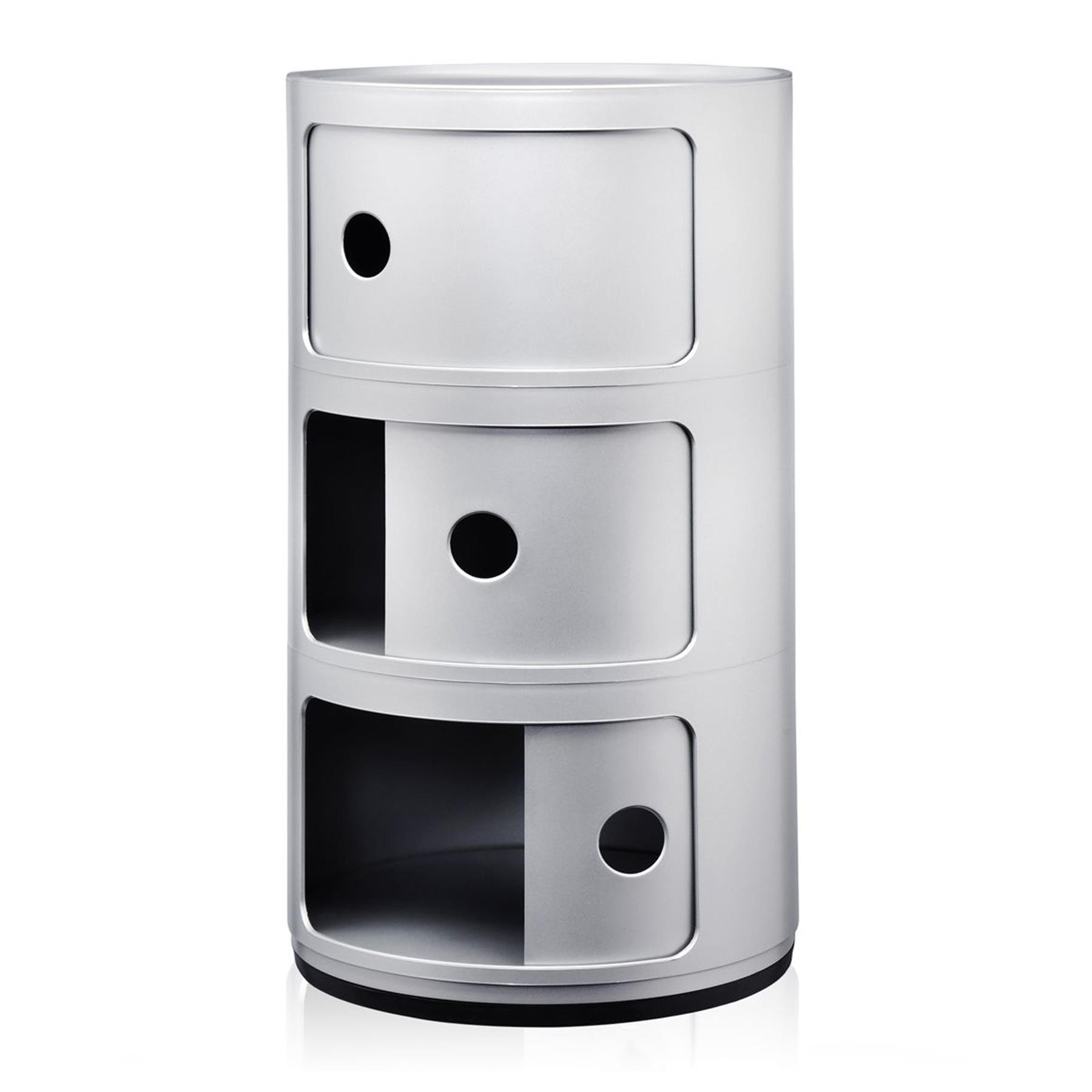 Kartell Componibili Kast - 3 Modules - Zilver