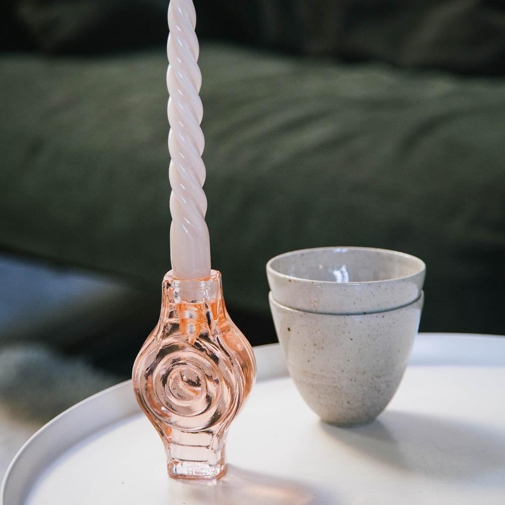 Brût Homeware, Set van 2 Kaarshouder, Rond, zacht roze