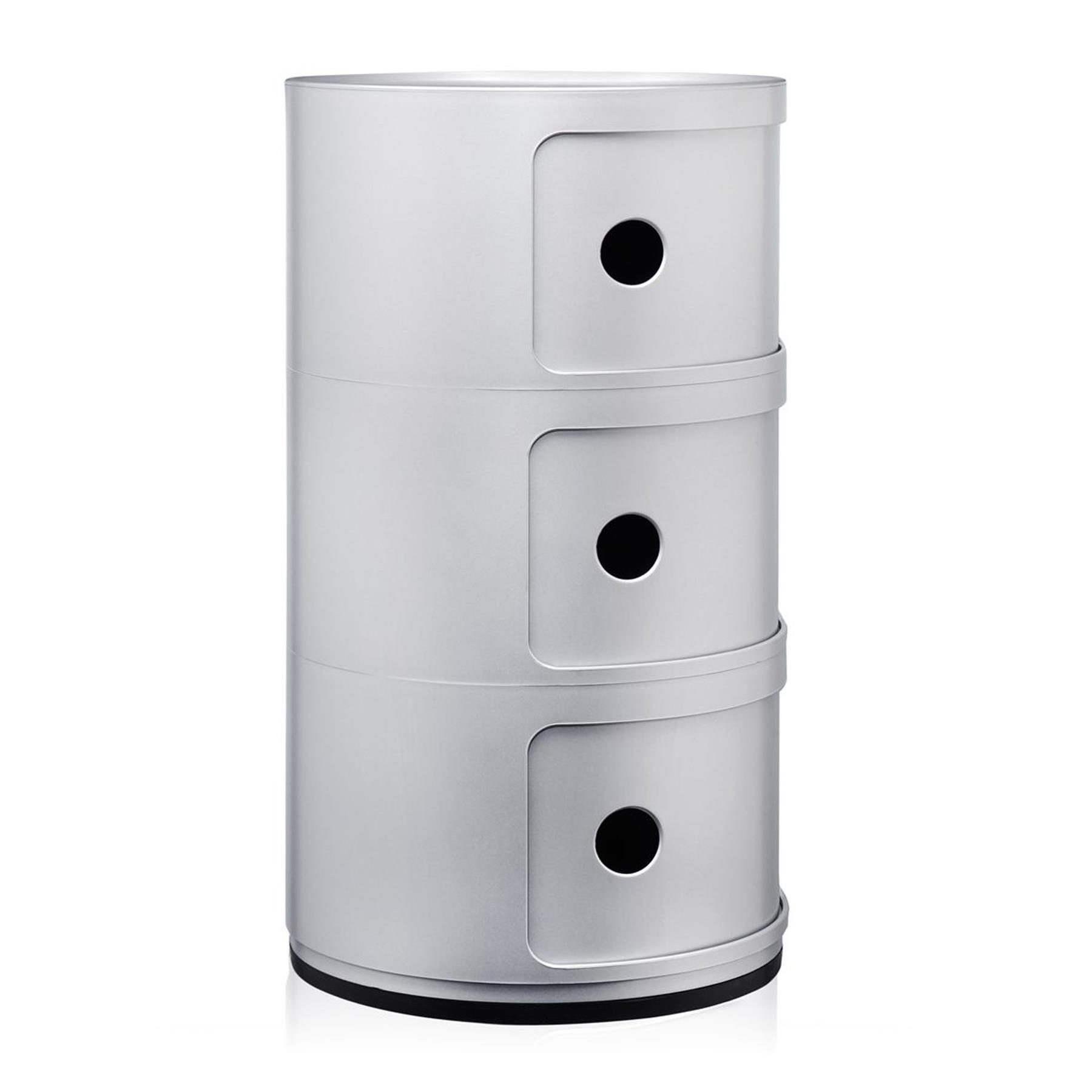 Kartell Componibili Kast - 3 Modules - Zilver