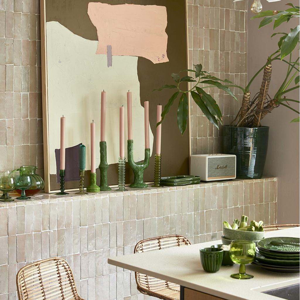 HKliving The Emeralds Kandelaar - Maat M - green