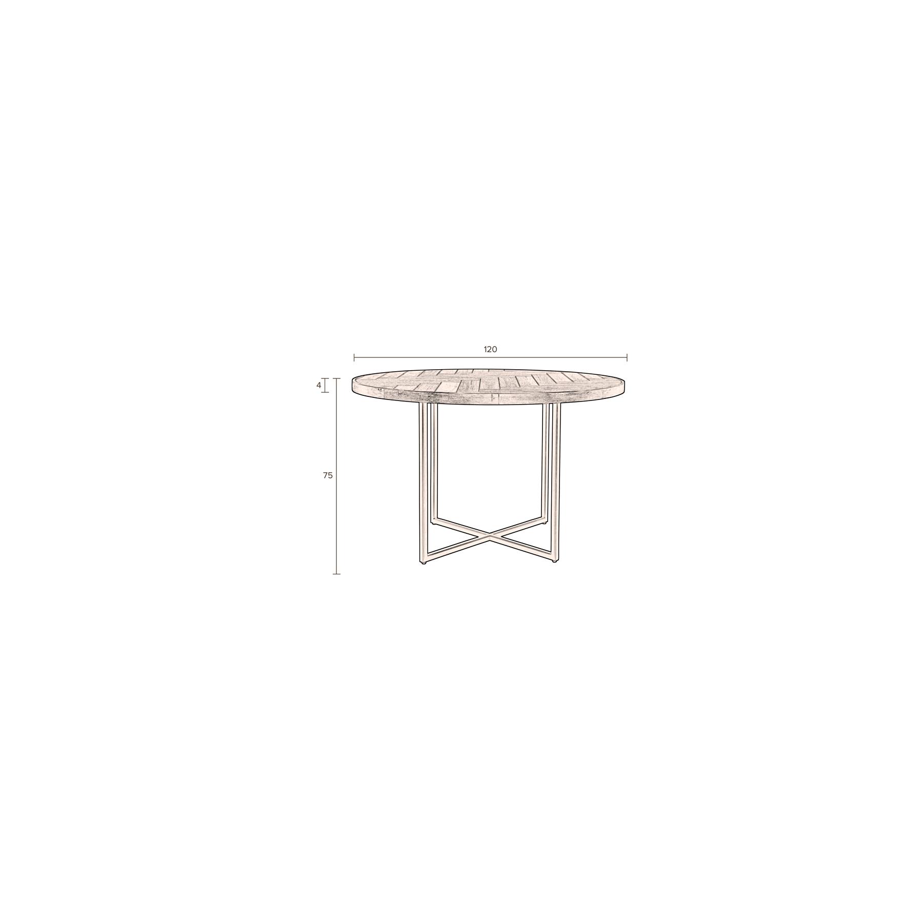 Dutchbone Class Eettafel Visgraat - Ø 120 cm - Bruin 