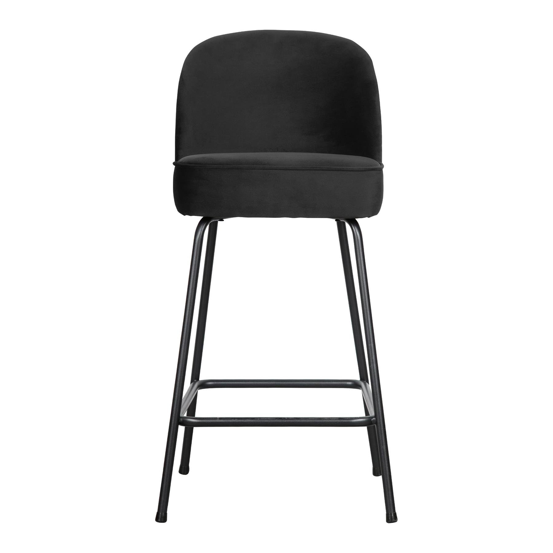 BePureHome Vogue Barkruk H 89 cm - Fluweel - Zwart