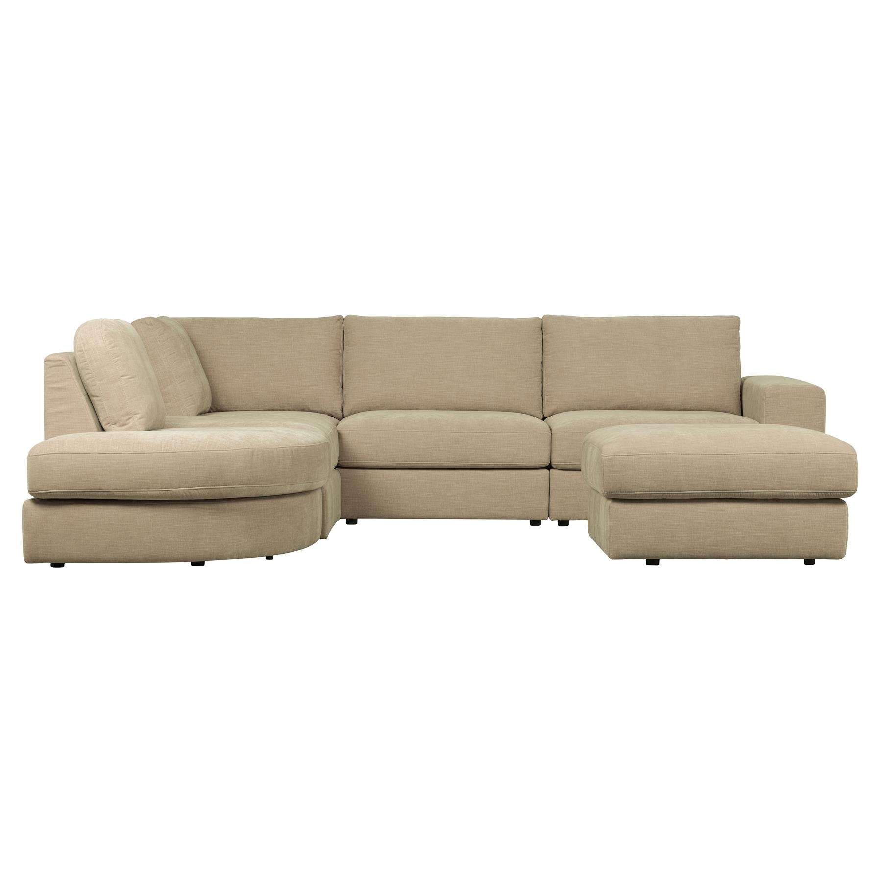 vtwonen Family Hocker - Polyester - Zand - 43x90x98