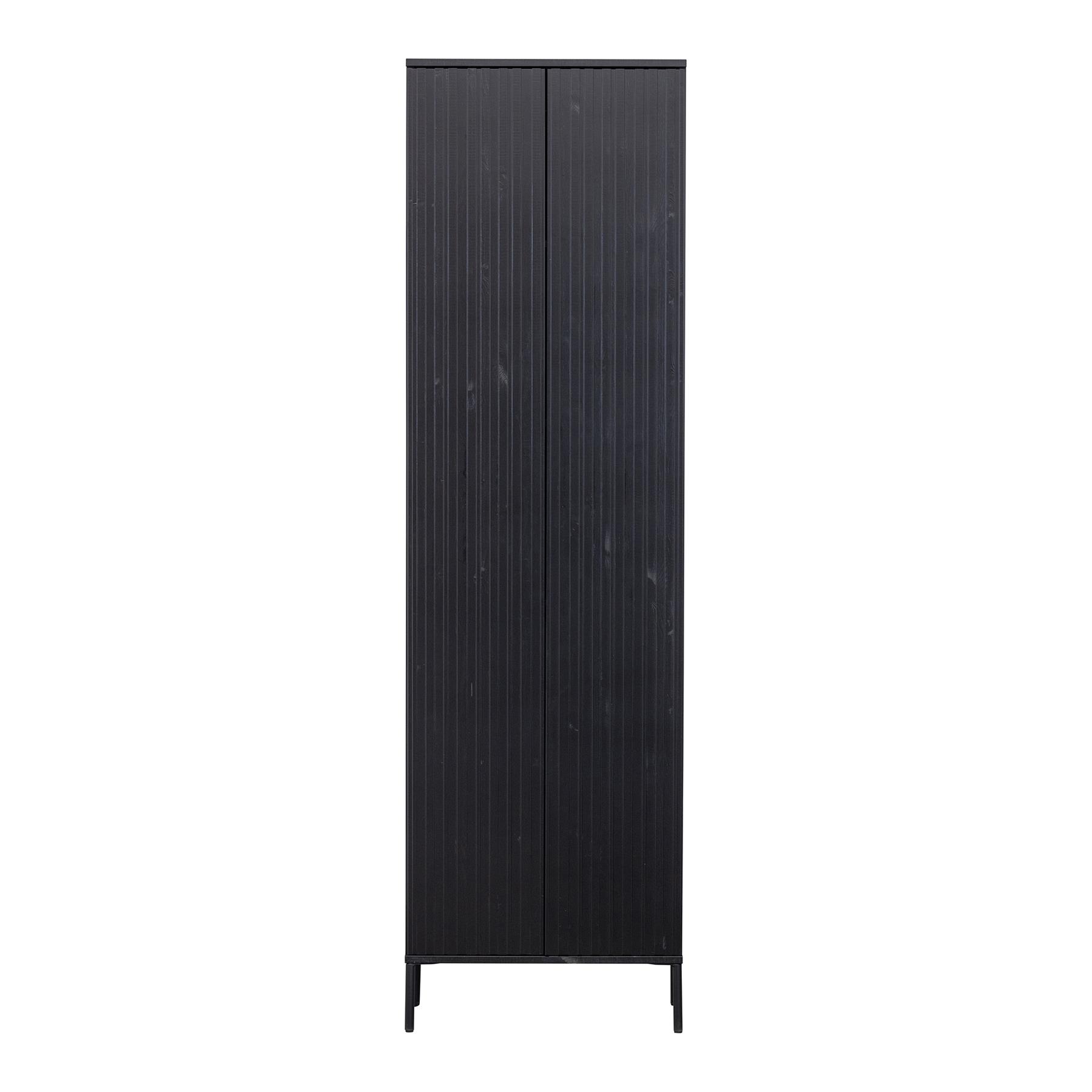 WOOOD Exclusive New Gravure Hoge Opbergkast B 60 cm - Eiken - Zwart