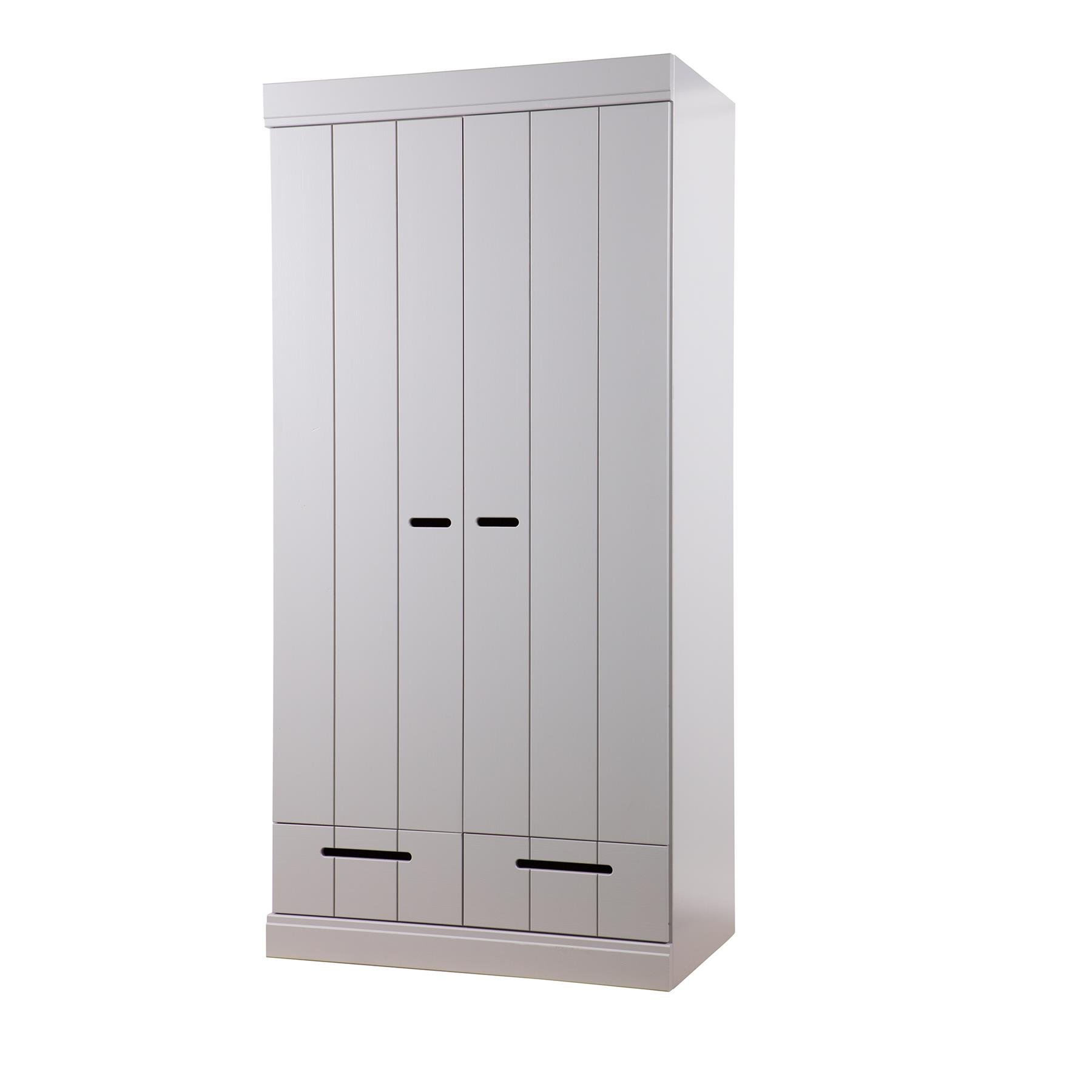Woood Connect Kledingkast H 195 x B 94 x D 53 cm - Lades, Plank en Roede - Grijs
