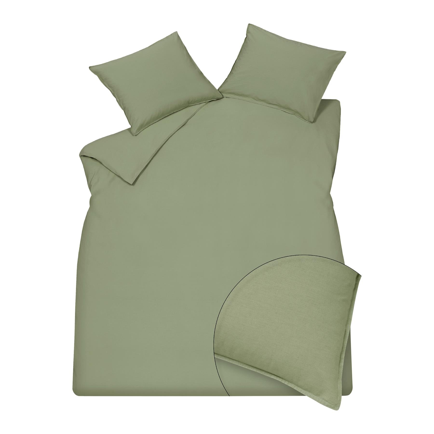 Vandyck Washed Cotton Dekbedovertrek 240 x 200/220 cm - Smoke Green
